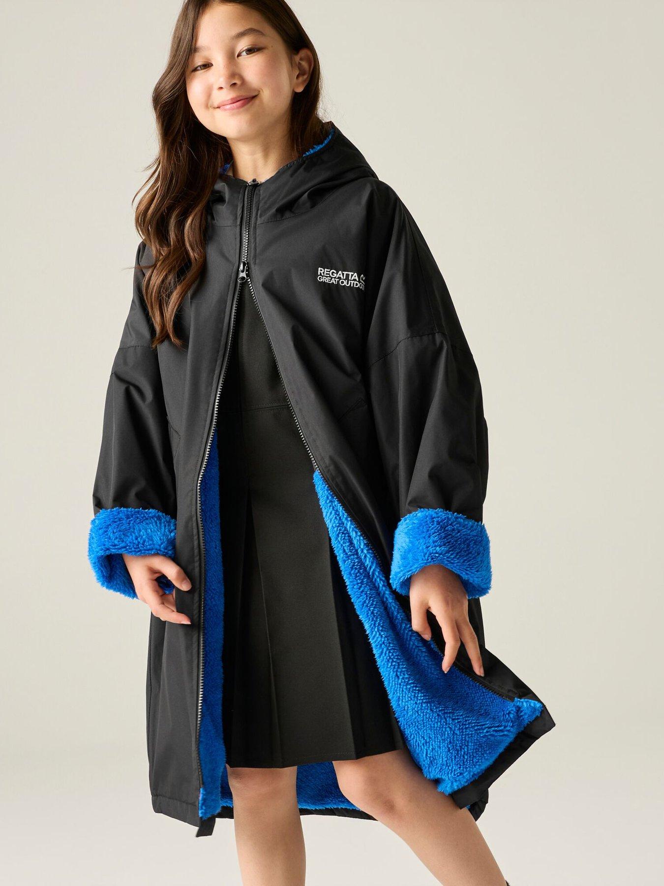 Image 2 of 6 of Regatta Kids Junior Changing Robe Waterproof Shell -black