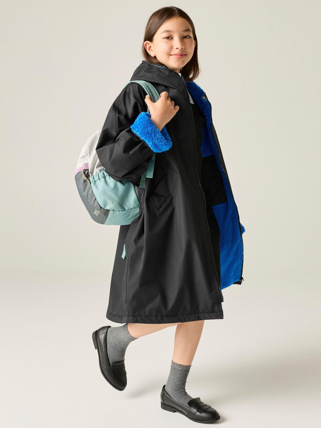 Image 3 of 6 of Regatta Kids Junior Changing Robe Waterproof Shell -black