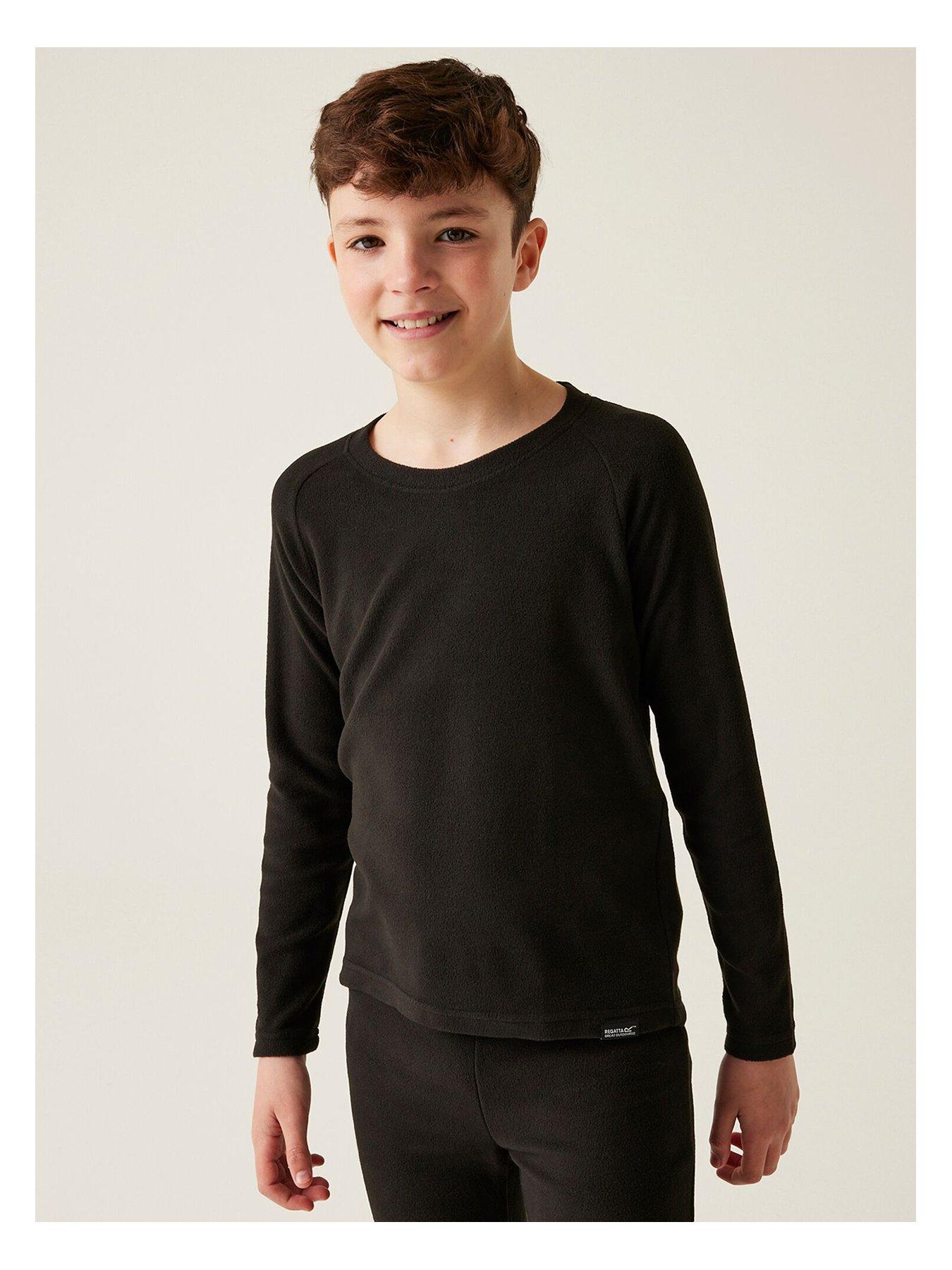 Regatta Kids Junior Thermal Base Layer Top -black
