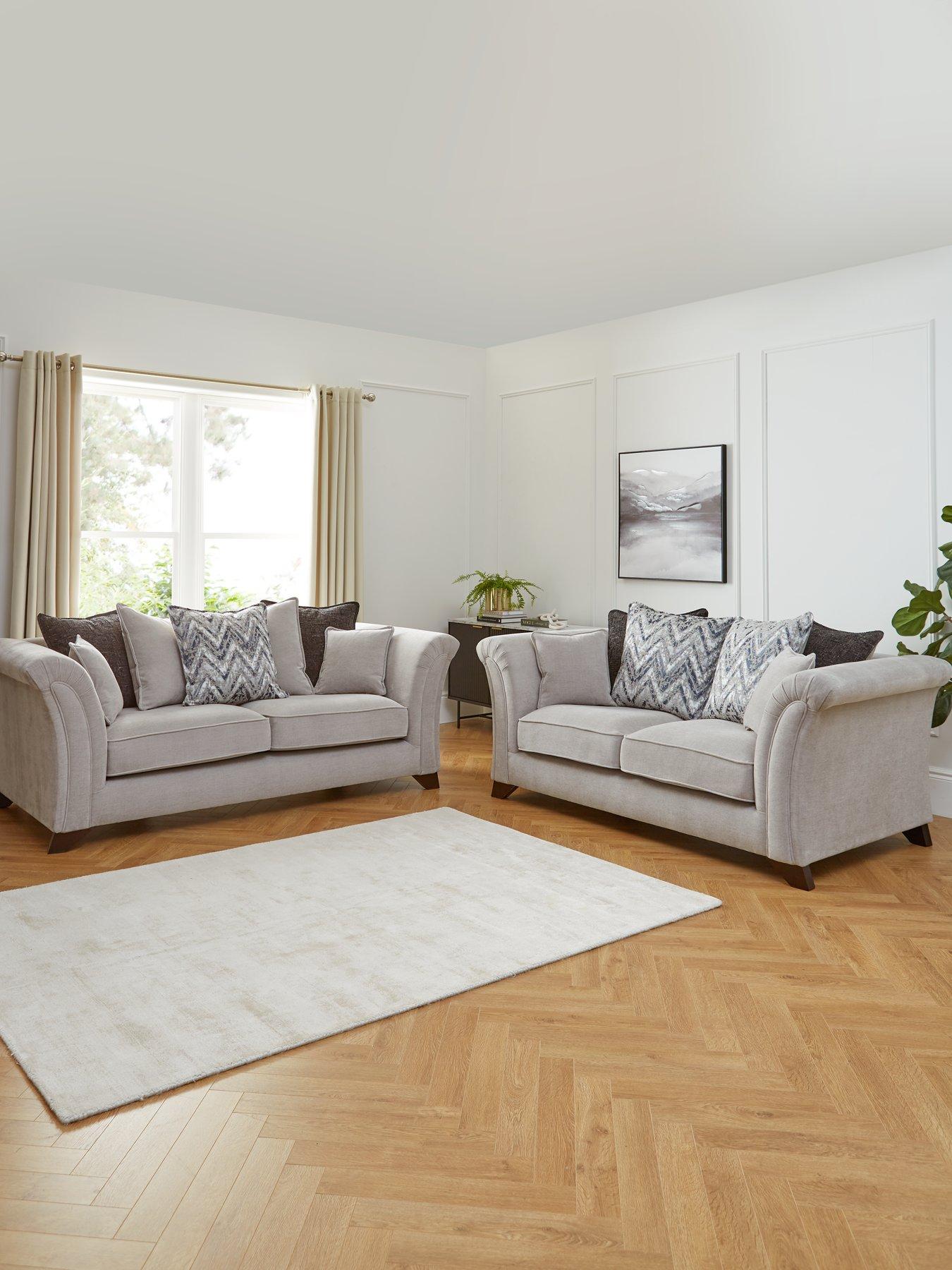 Product photograph of Very Home Vienna Scatterback 3 Seater 2 Seater Fabric Sofa Set Buy Amp Save from very.co.uk