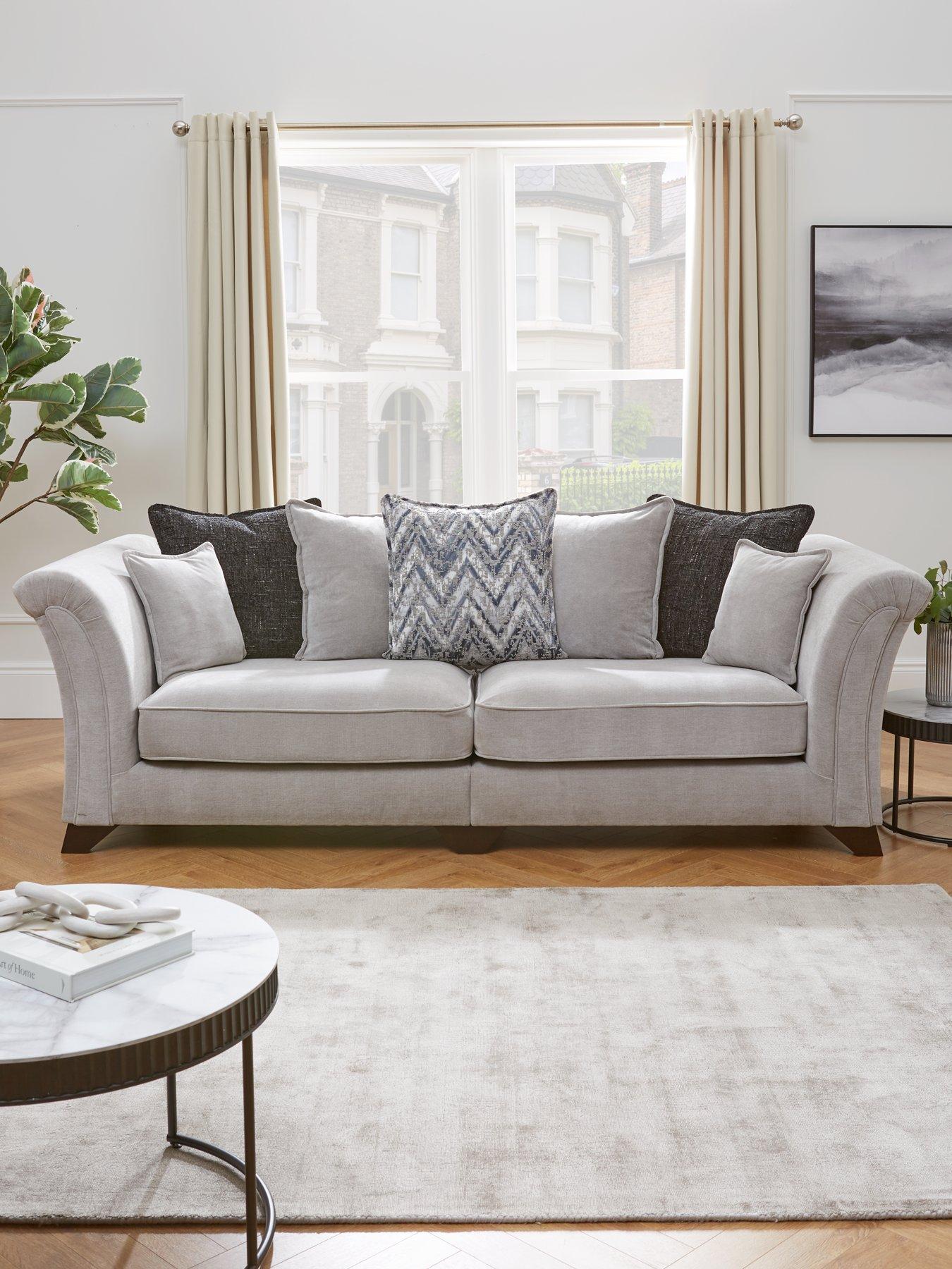 Product photograph of Very Home Vienna Fabric 4 Seater Scatterback Sofa from very.co.uk