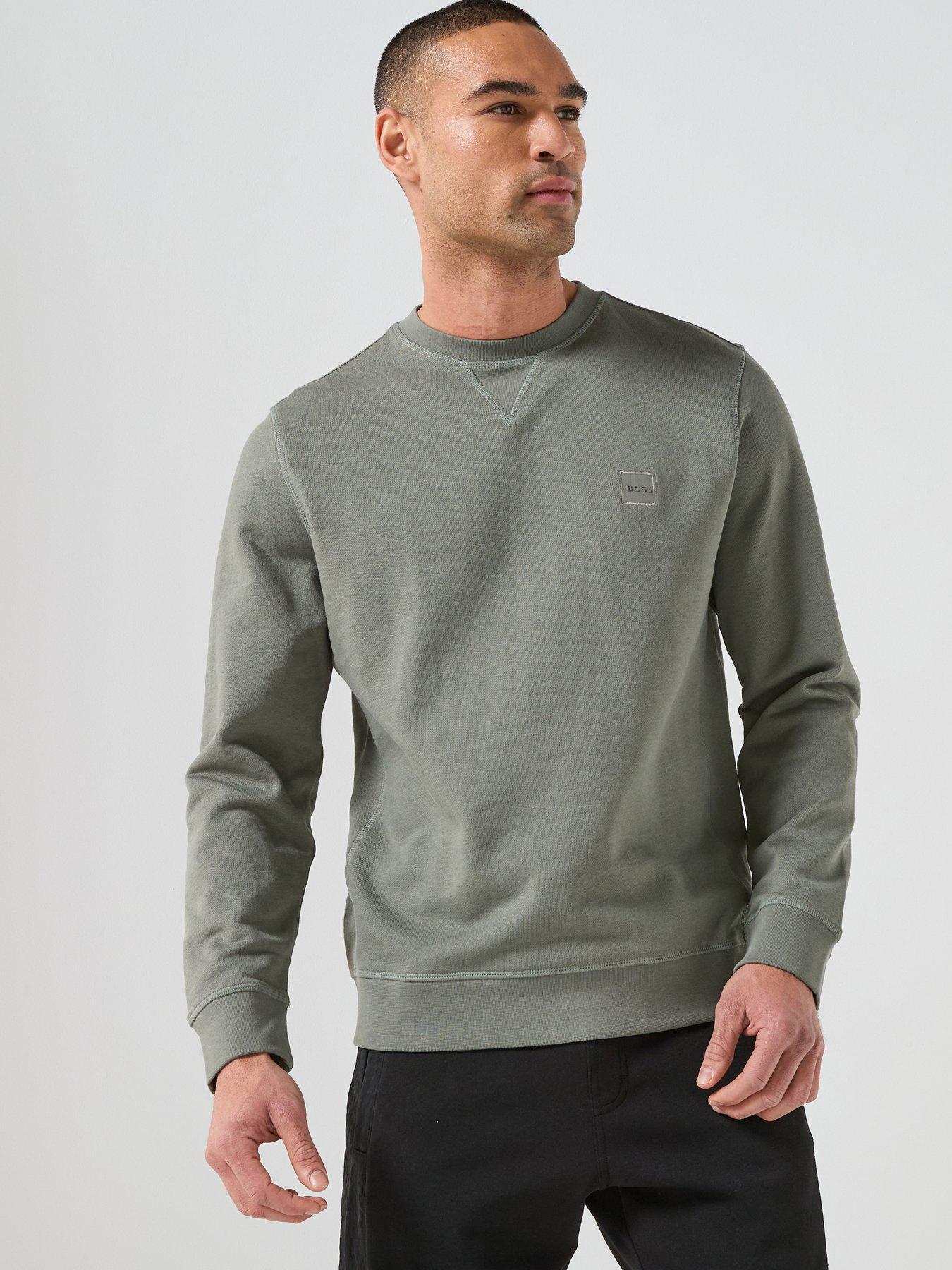 Image 1 of 6 of BOSS Tonal Logo Crew Sweatshirt - Grey