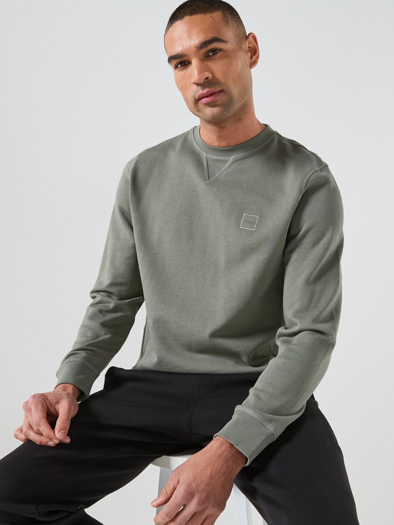 Image 5 of 6 of BOSS Tonal Logo Crew Sweatshirt - Grey