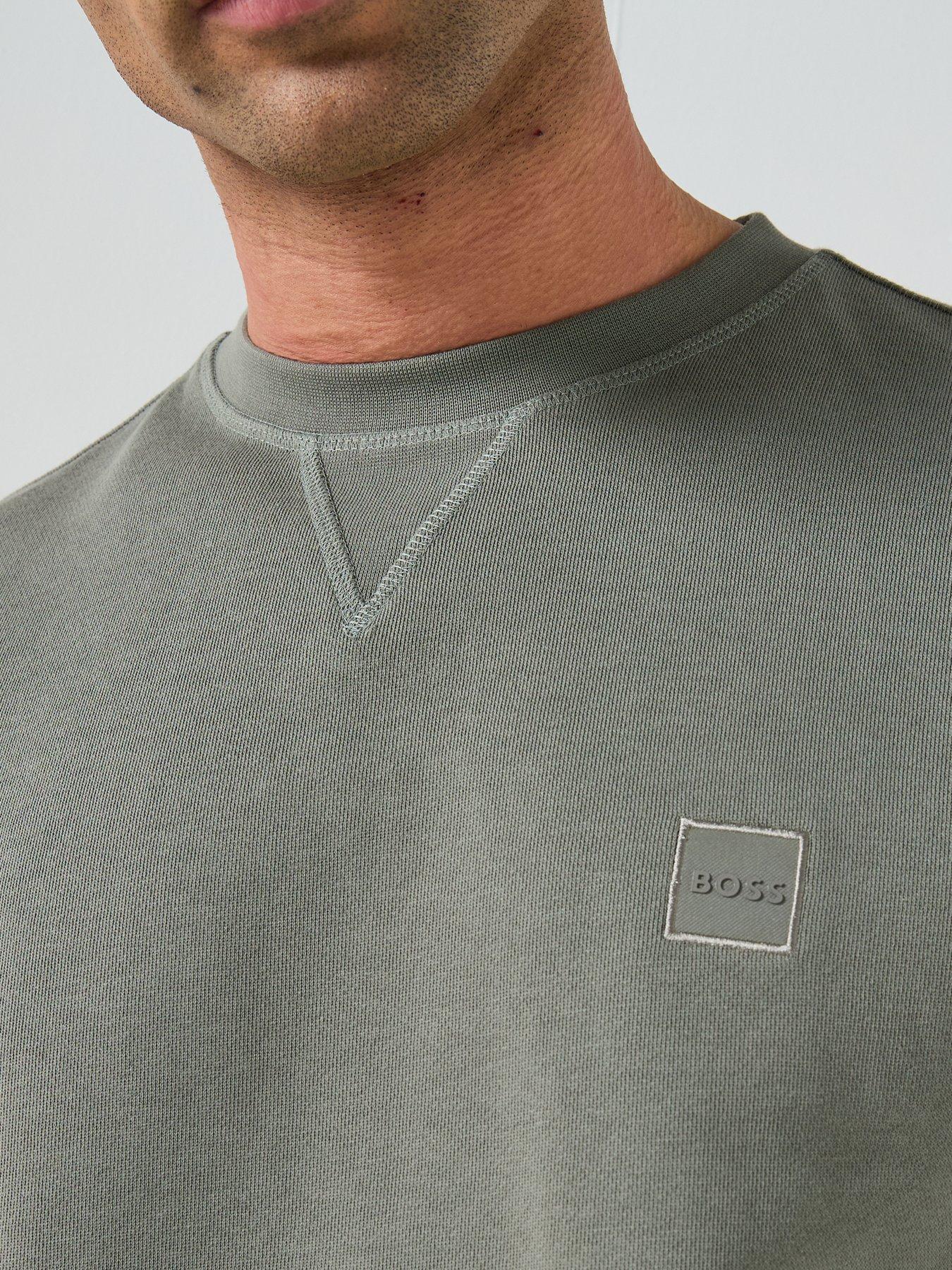 Image 6 of 6 of BOSS Tonal Logo Crew Sweatshirt - Grey