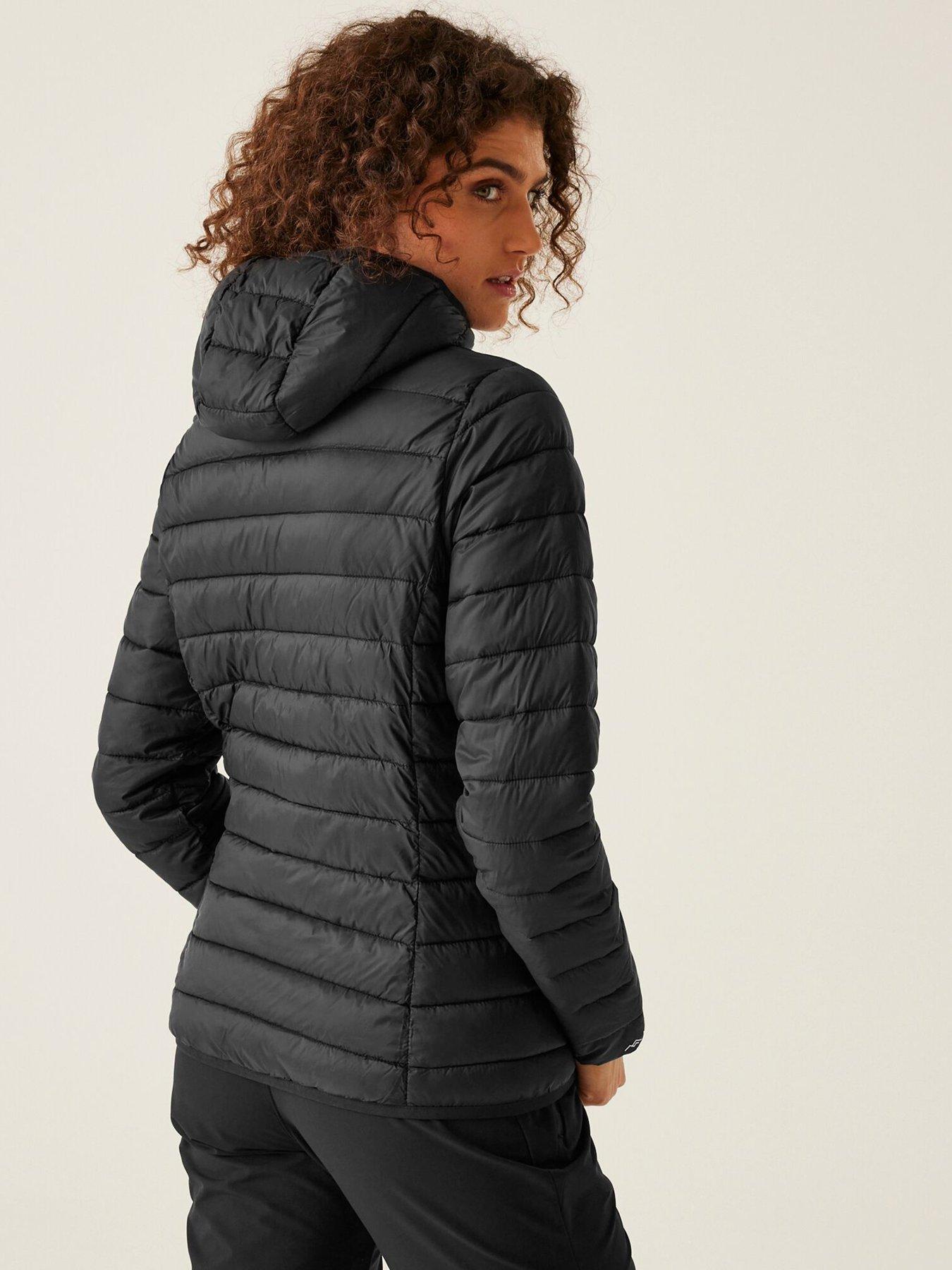 Image 2 of 6 of Regatta Womens Hooded Marizion Baffled/Quilted Jacket-Black