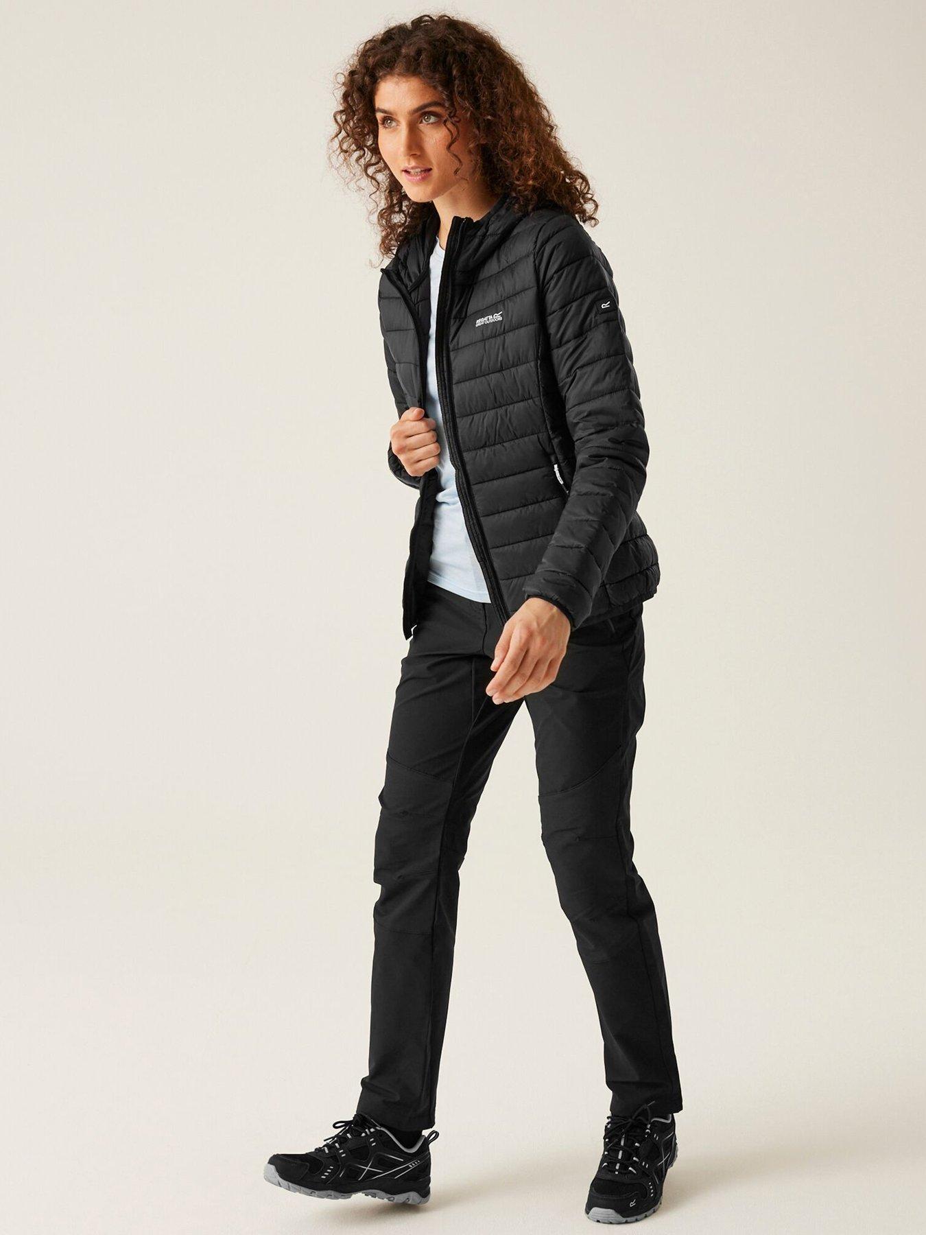Image 3 of 6 of Regatta Womens Hooded Marizion Baffled/Quilted Jacket-Black