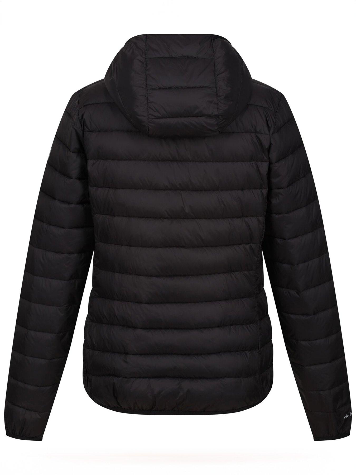 Image 6 of 6 of Regatta Womens Hooded Marizion Baffled/Quilted Jacket-Black
