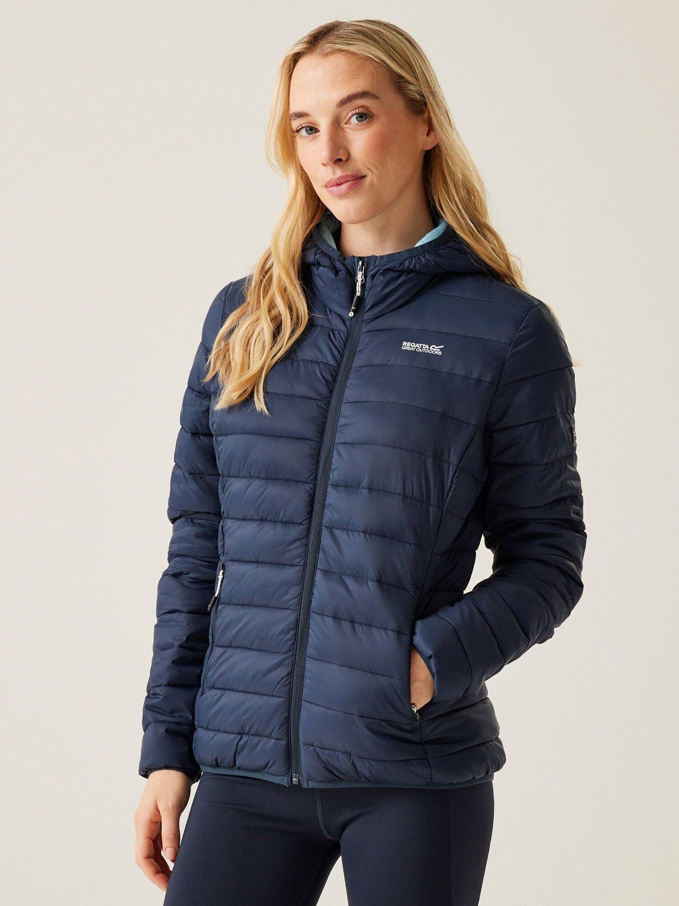 Regatta Womens Hooded Marizion Baffled/Quilted Jacket-Navy