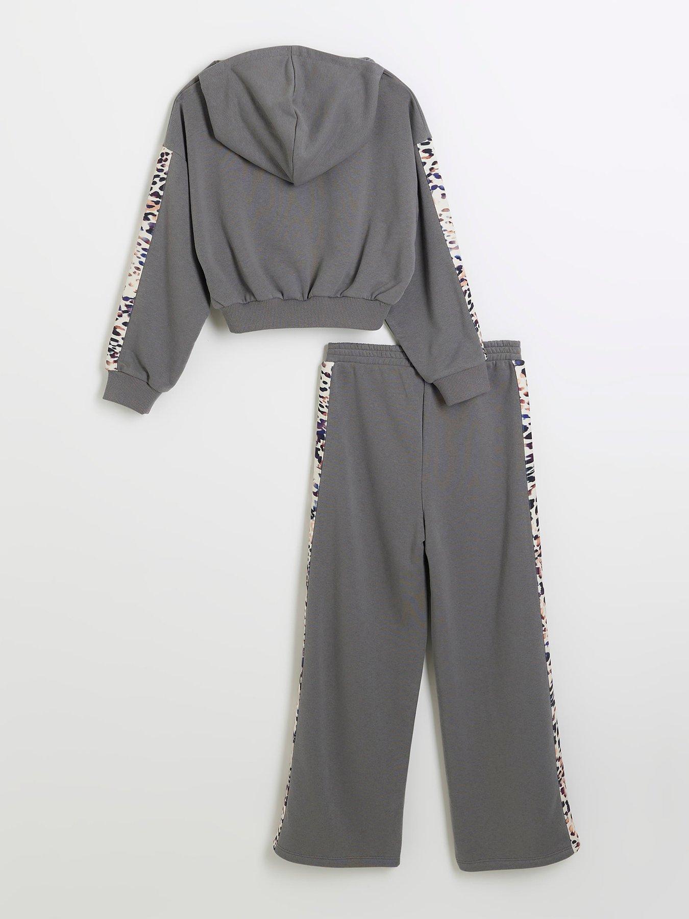 River Island Older Girl Rvr Active Taped Sweat Set Grey Very