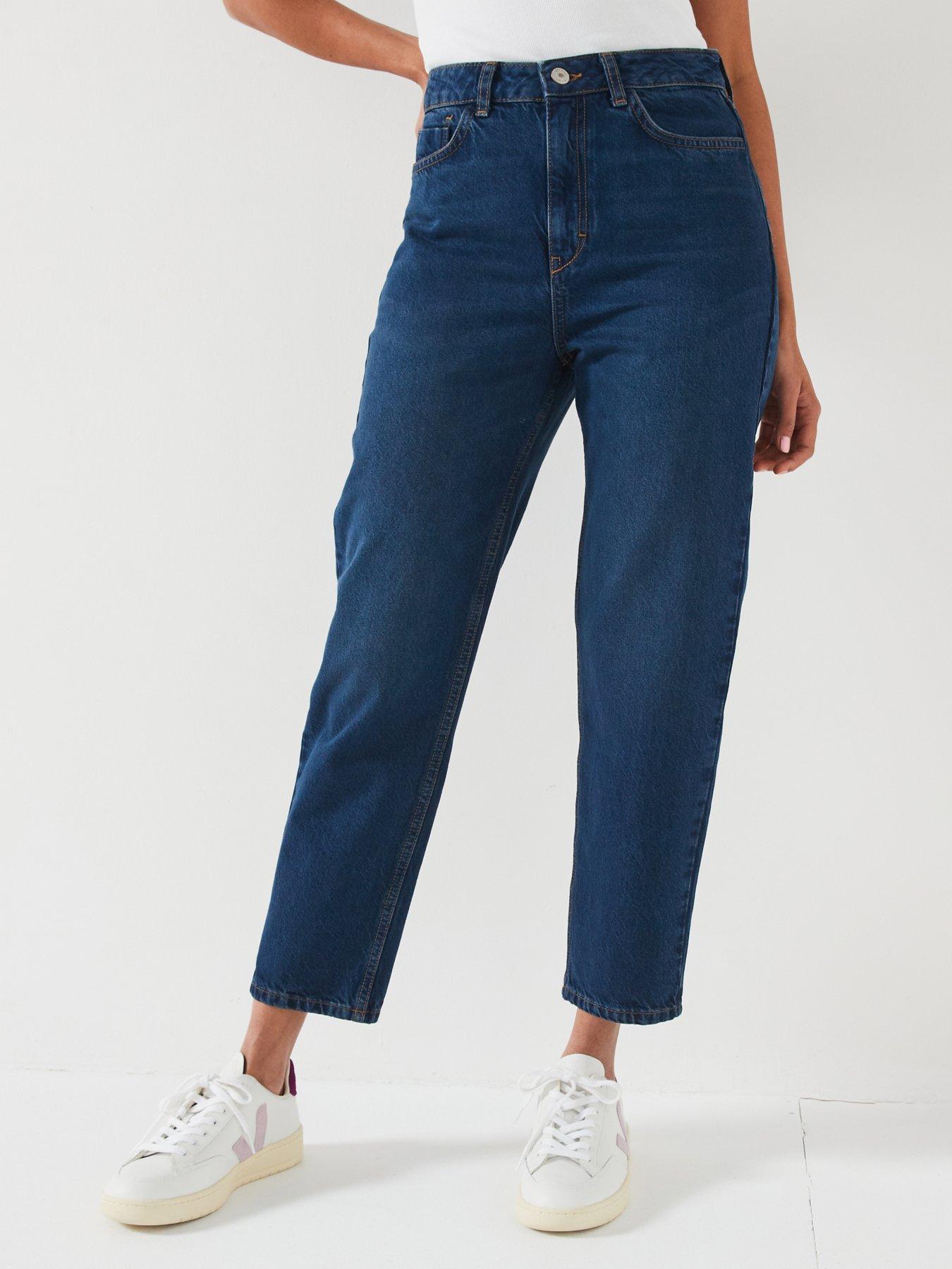 undefined High Waist Mom Jeans - Dark Wash