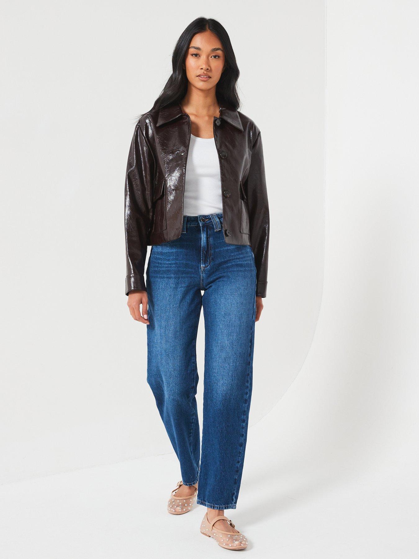 Image 3 of 6 of V by Very Midi Rise Relaxed Jeans - Dark Wash