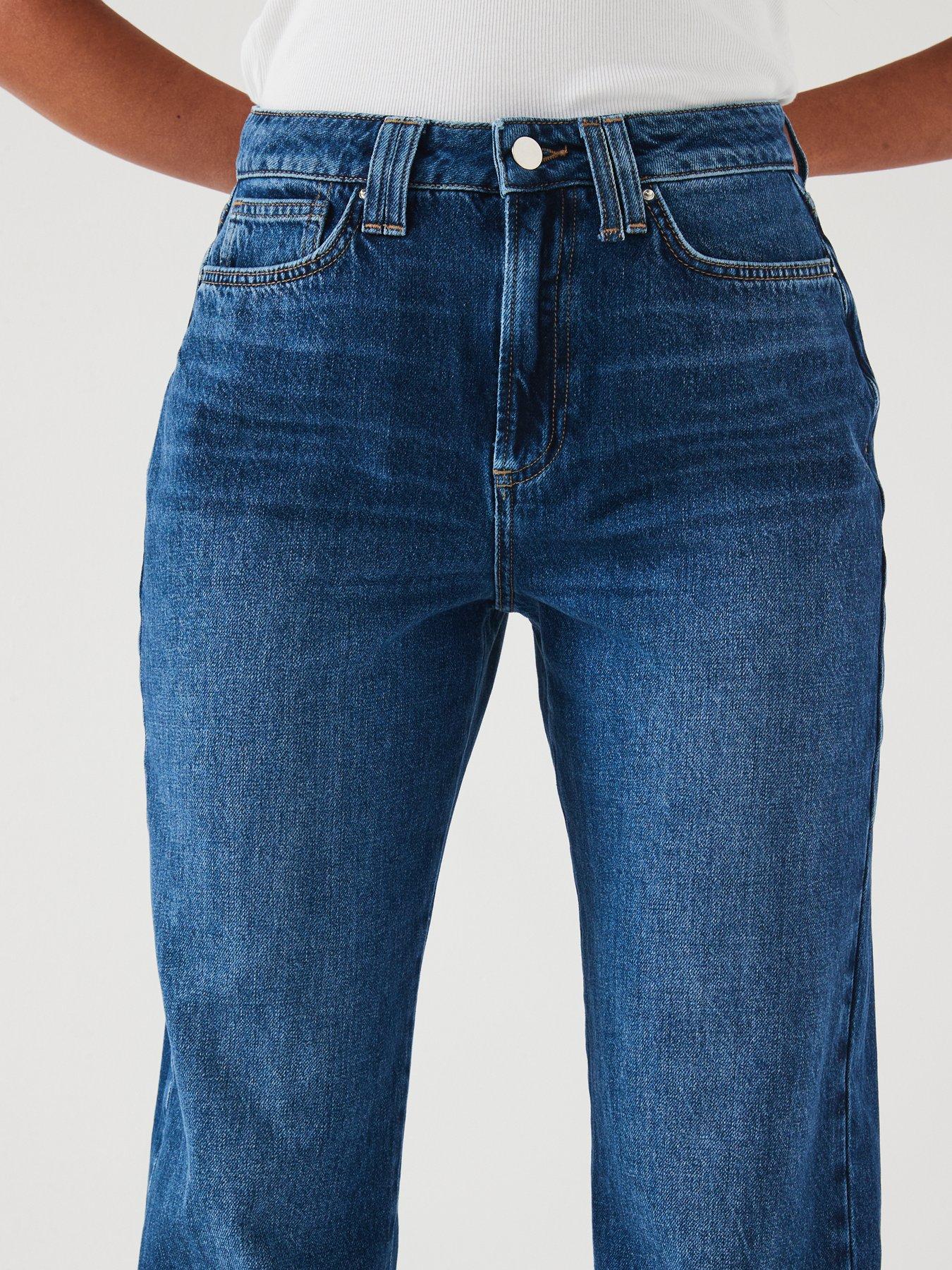 Image 4 of 6 of V by Very Midi Rise Relaxed Jeans - Dark Wash