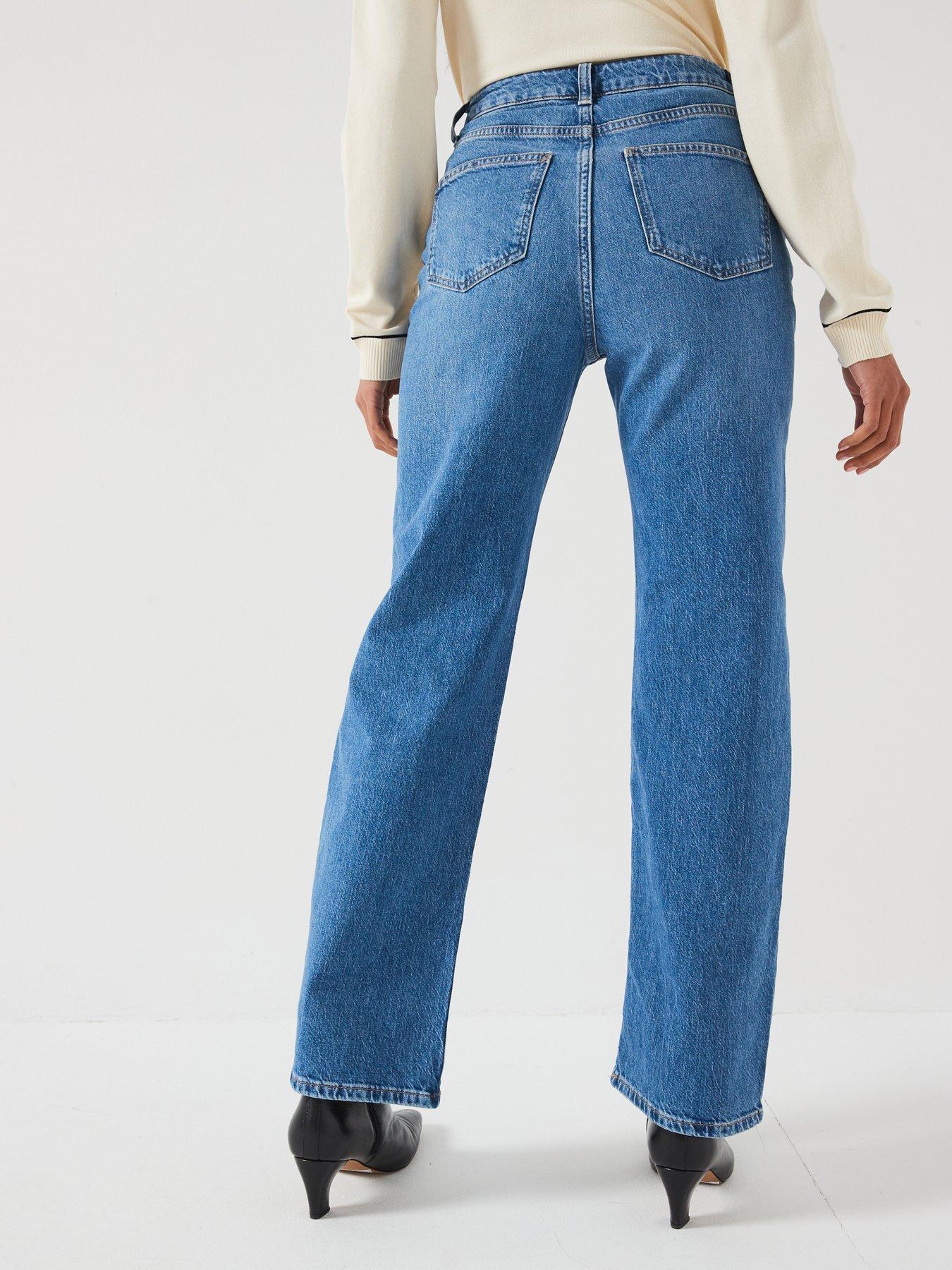 Popular Bardot Denim Wide Leg Medium Wash Jeans with Tie Waist