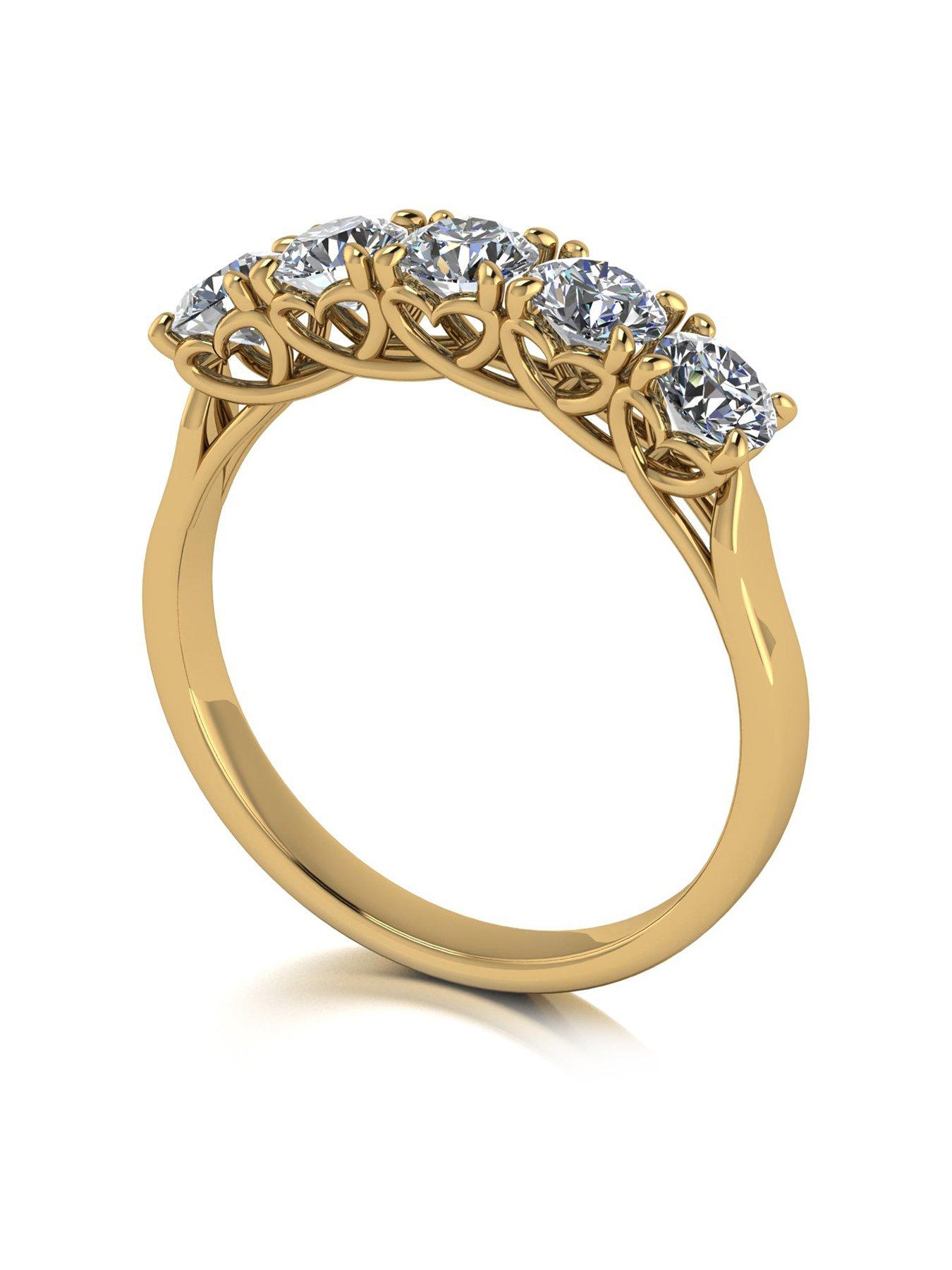 Product photograph of Moissanite Lady Lynsey L Amour Moissanite 9ct Gold 1 25ct Total Eternity Ring from very.co.uk