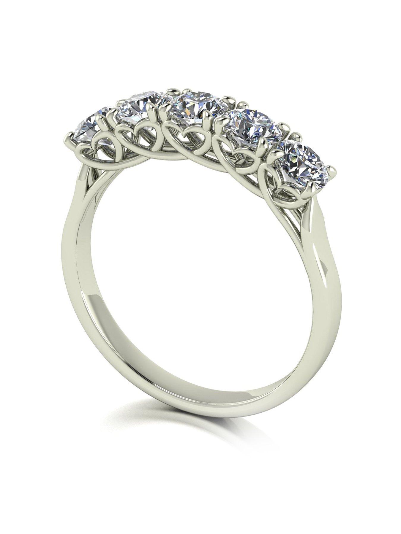 Product photograph of Moissanite Lady Lynsey L Amour Moissanite 9ct White Gold 1 25ct Total Eternity Ring from very.co.uk