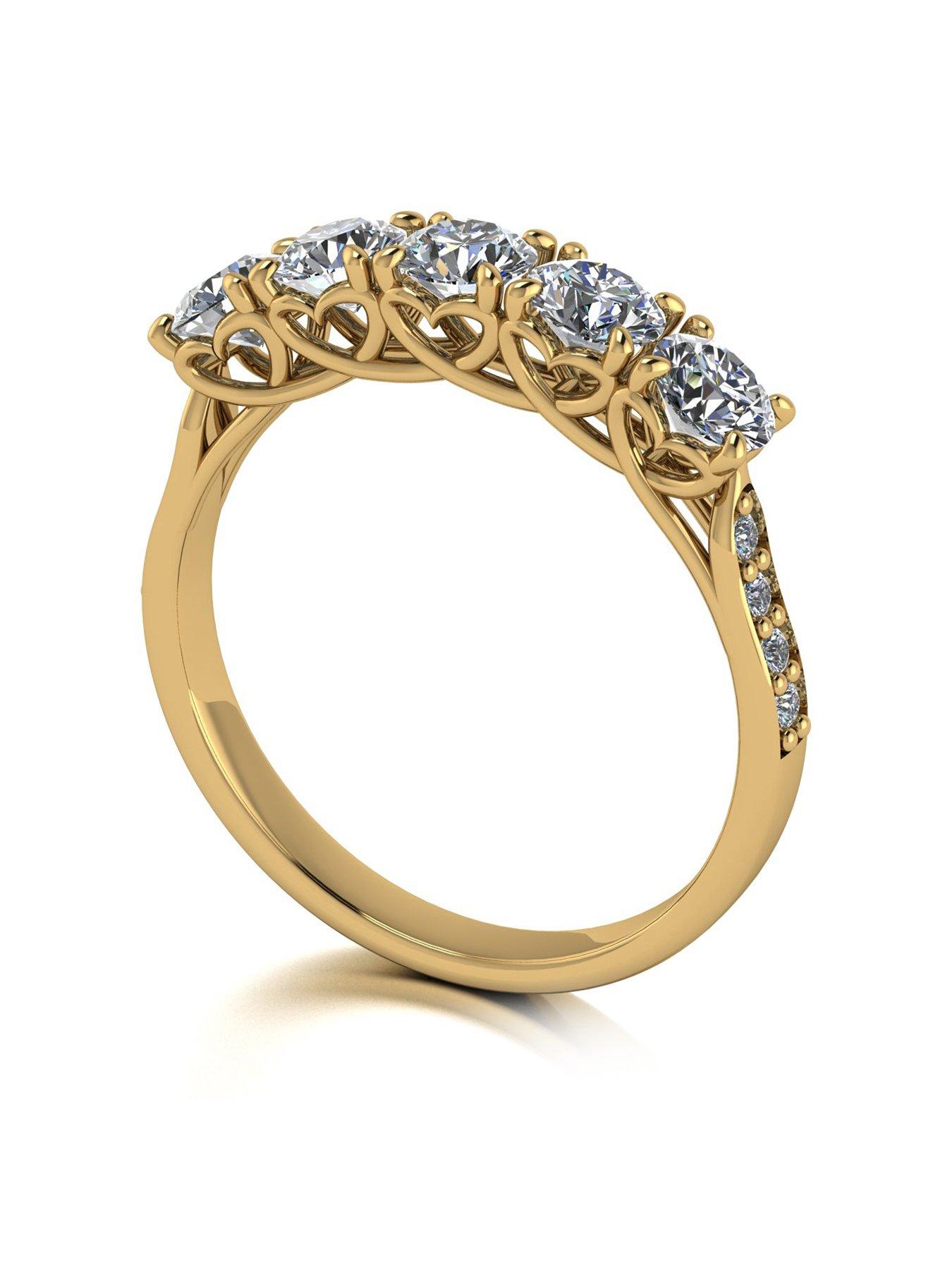 Product photograph of Moissanite Lady Lynsey L Amour Moissanite 9ct Gold 1 30ct Total Eternity Ring from very.co.uk