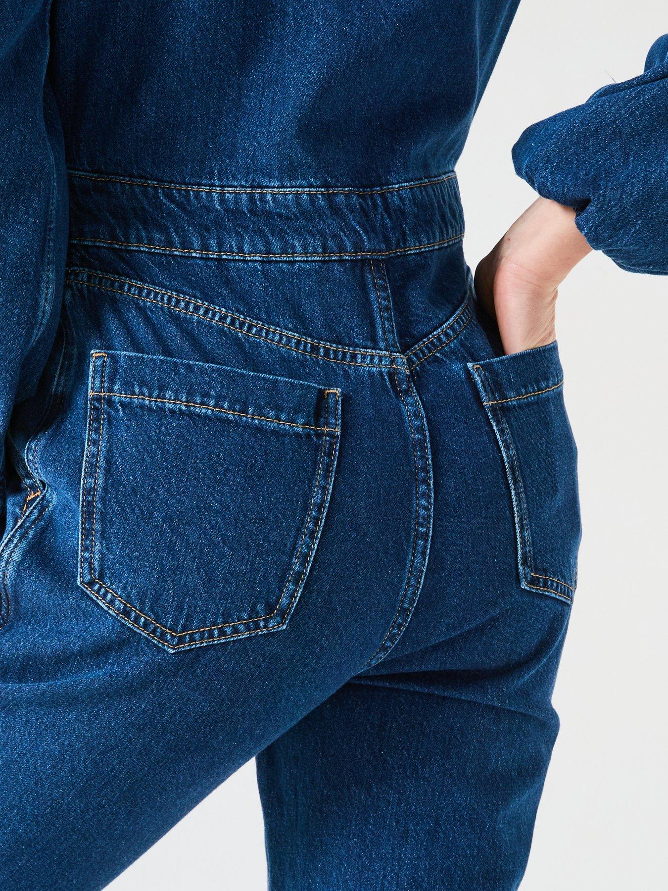 Image 5 of 6 of V by Very Denim Jumpsuit With Waist Detail