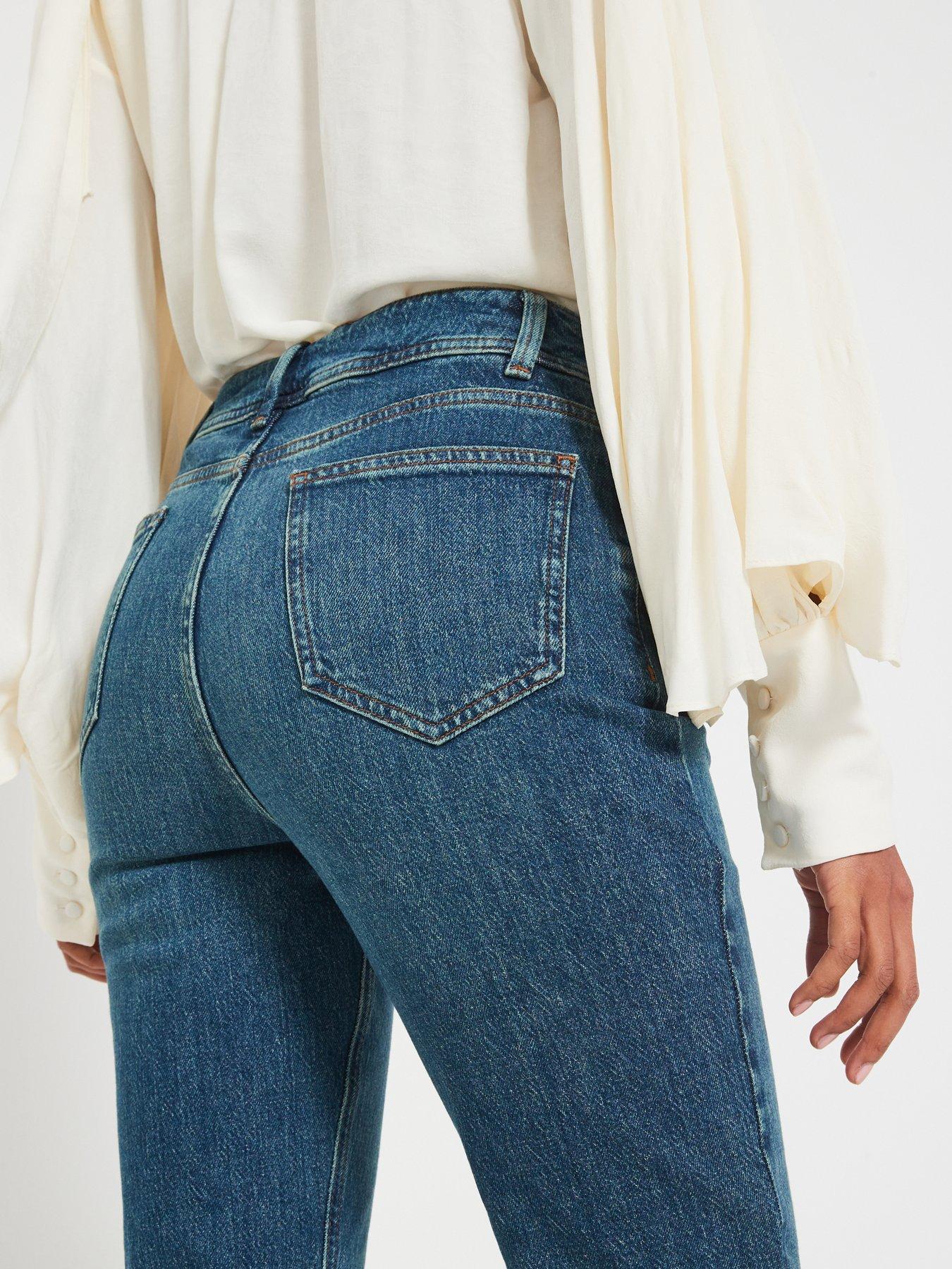 Image 4 of 6 of V by Very Sculpt Slim Mom Tint Wash Jeans - Dark Wash
