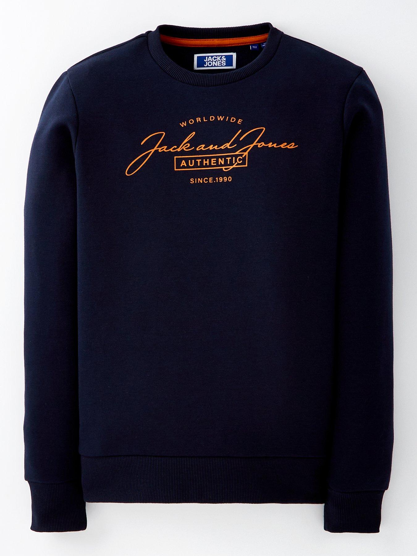 Jack & Jones Junior Boys Ferris Sweat Top - Navy | Very.co.uk