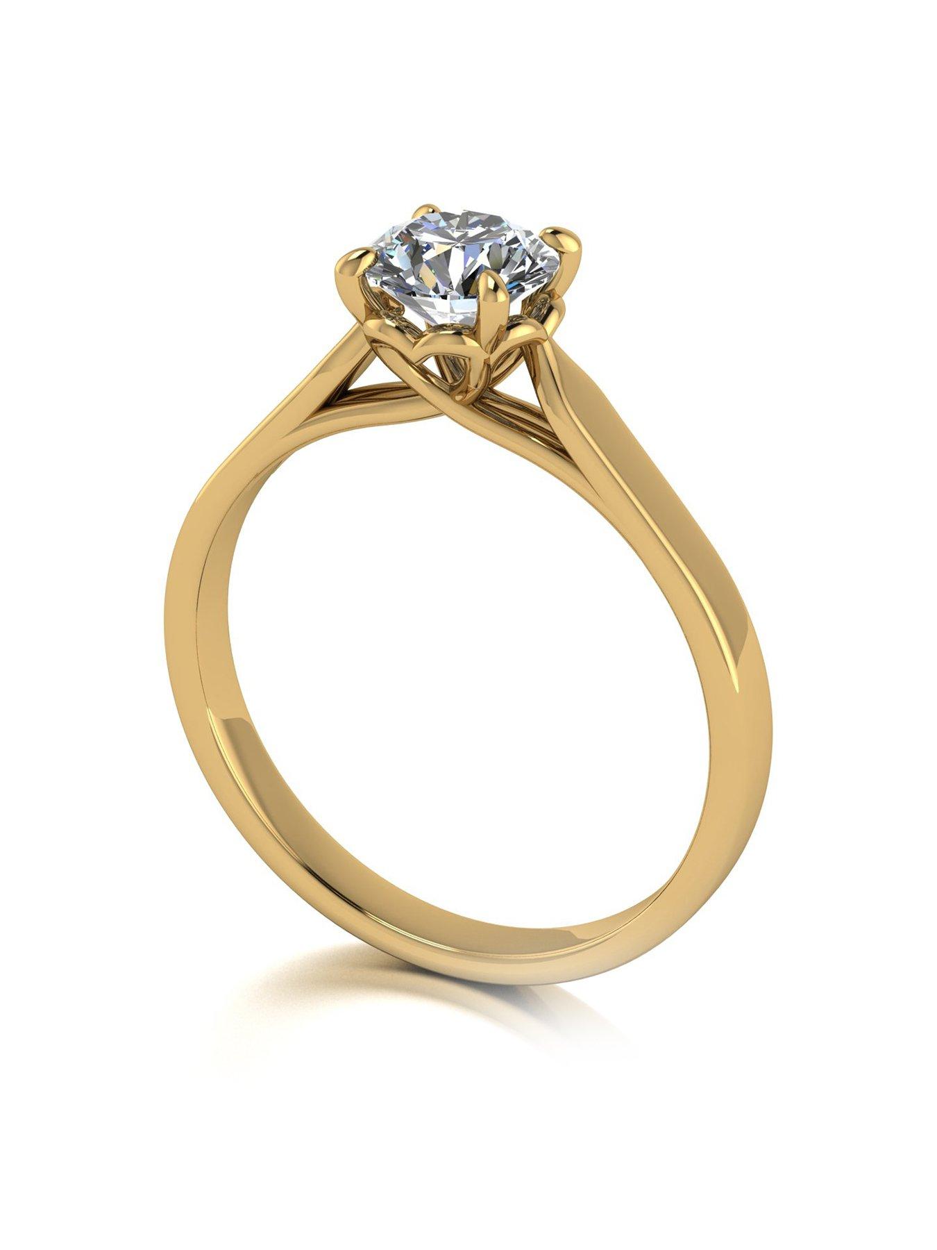 Product photograph of Moissanite Lady Lynsey L Amour Moissanite 9ct Gold 0 75ct Solitaire Ring from very.co.uk