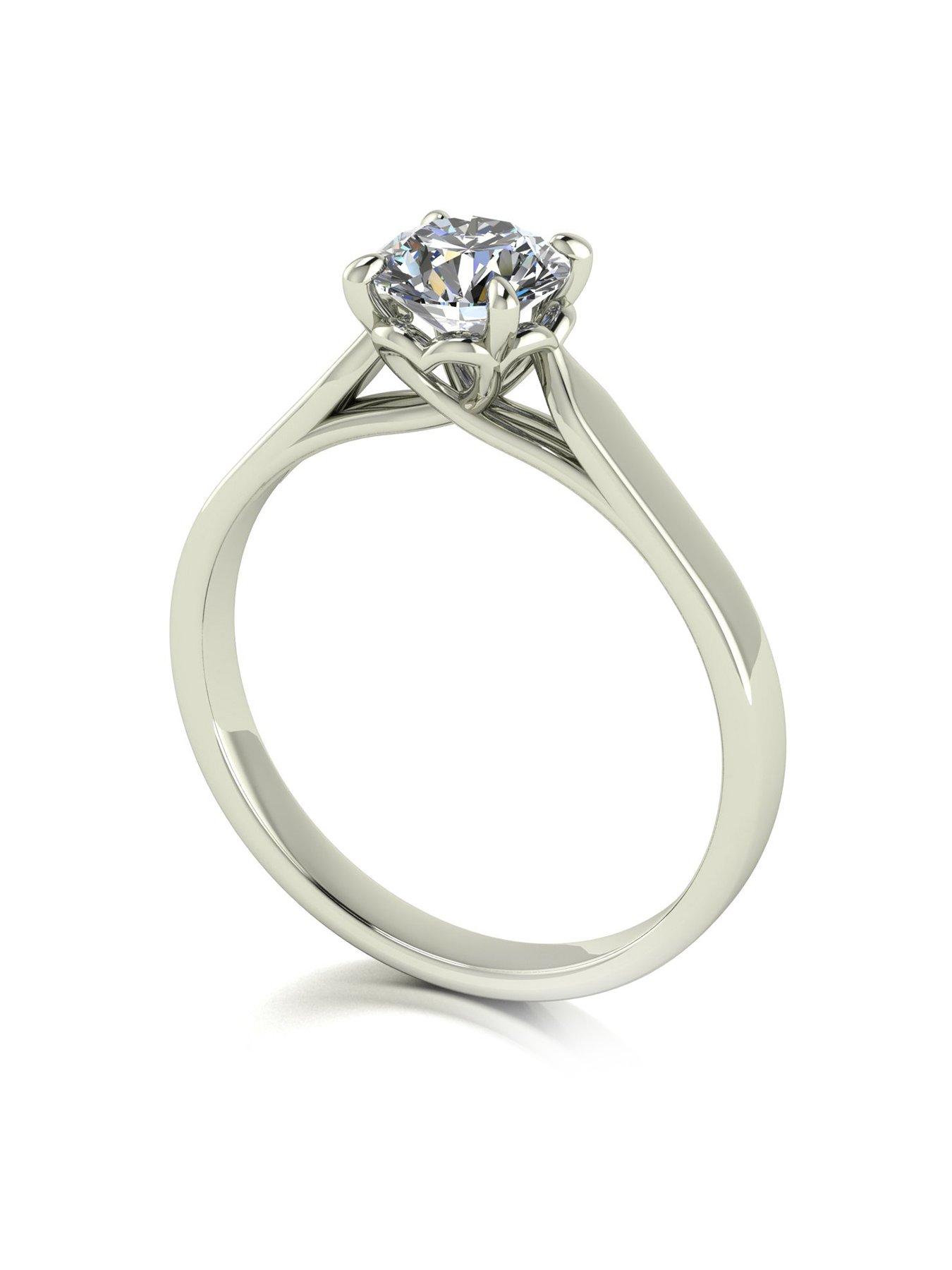 Product photograph of Moissanite Lady Lynsey L Amour Moissanite 9ct White Gold 0 75ct Solitaire Ring from very.co.uk