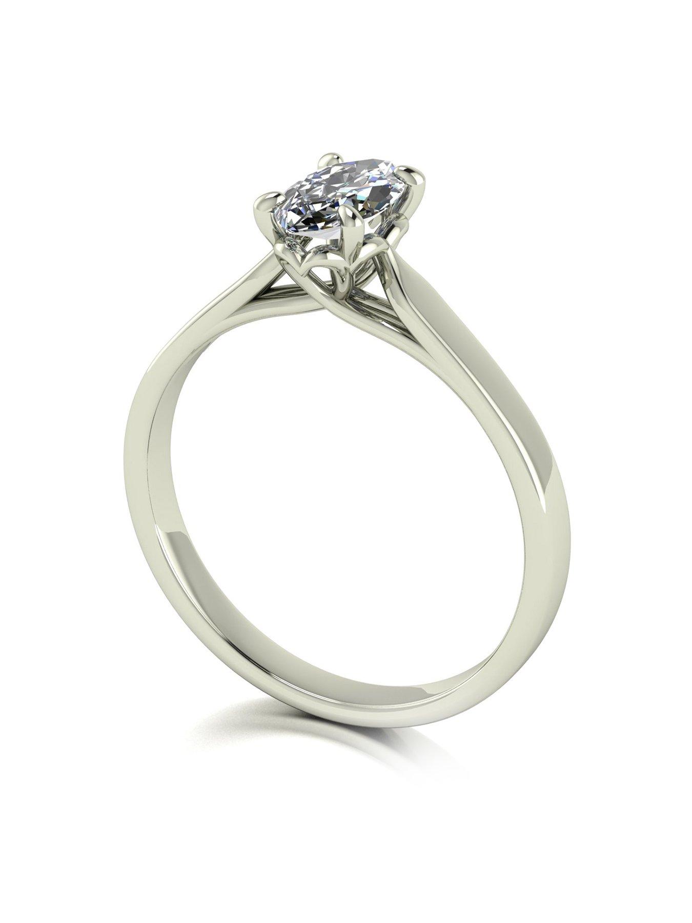 Product photograph of Moissanite Lady Lynsey L Amour Moissanite 9ct White Gold 0 70ct Marquise Solitaire Ring from very.co.uk