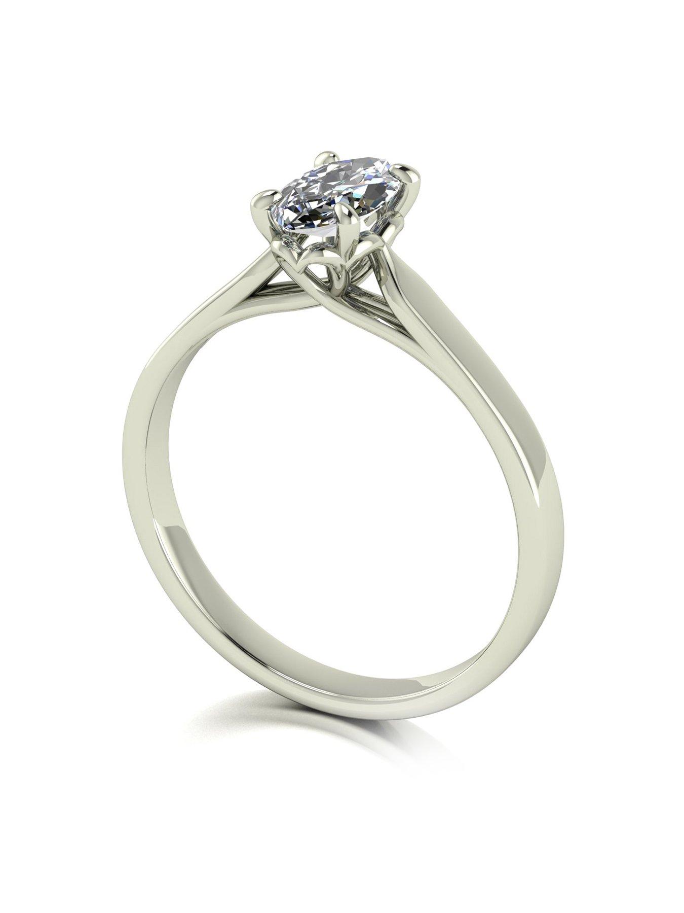 undefined Lady Lynsey L 'Amour Moissanite 9ct White Gold 0.70ct Marquise Solitaire Ring