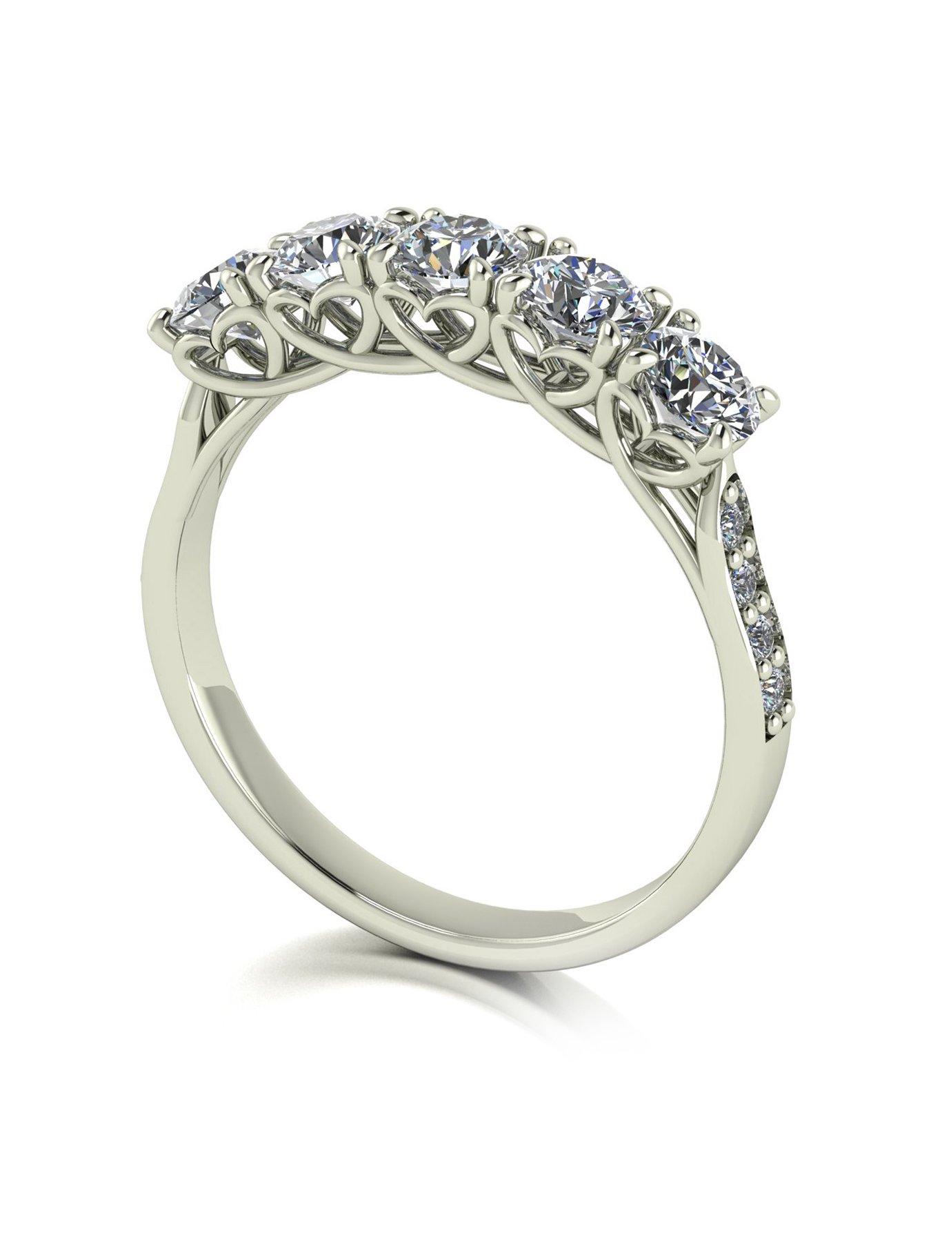 Product photograph of Moissanite Lady Lynsey L Amour Moissanite 9ct White Gold 1 30ct Total Eternity Ring from very.co.uk