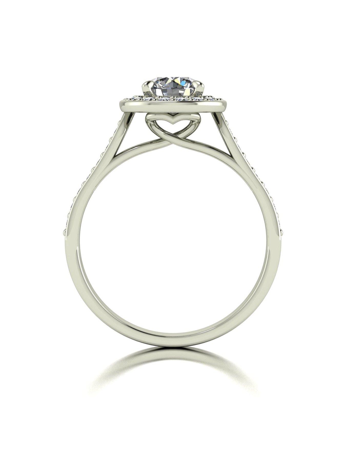 Image 2 of 6 of Moissanite Lady Lynsey L 'Amour Moissanite 9ct White Gold 1.10ct Total Halo Solitaire Ring