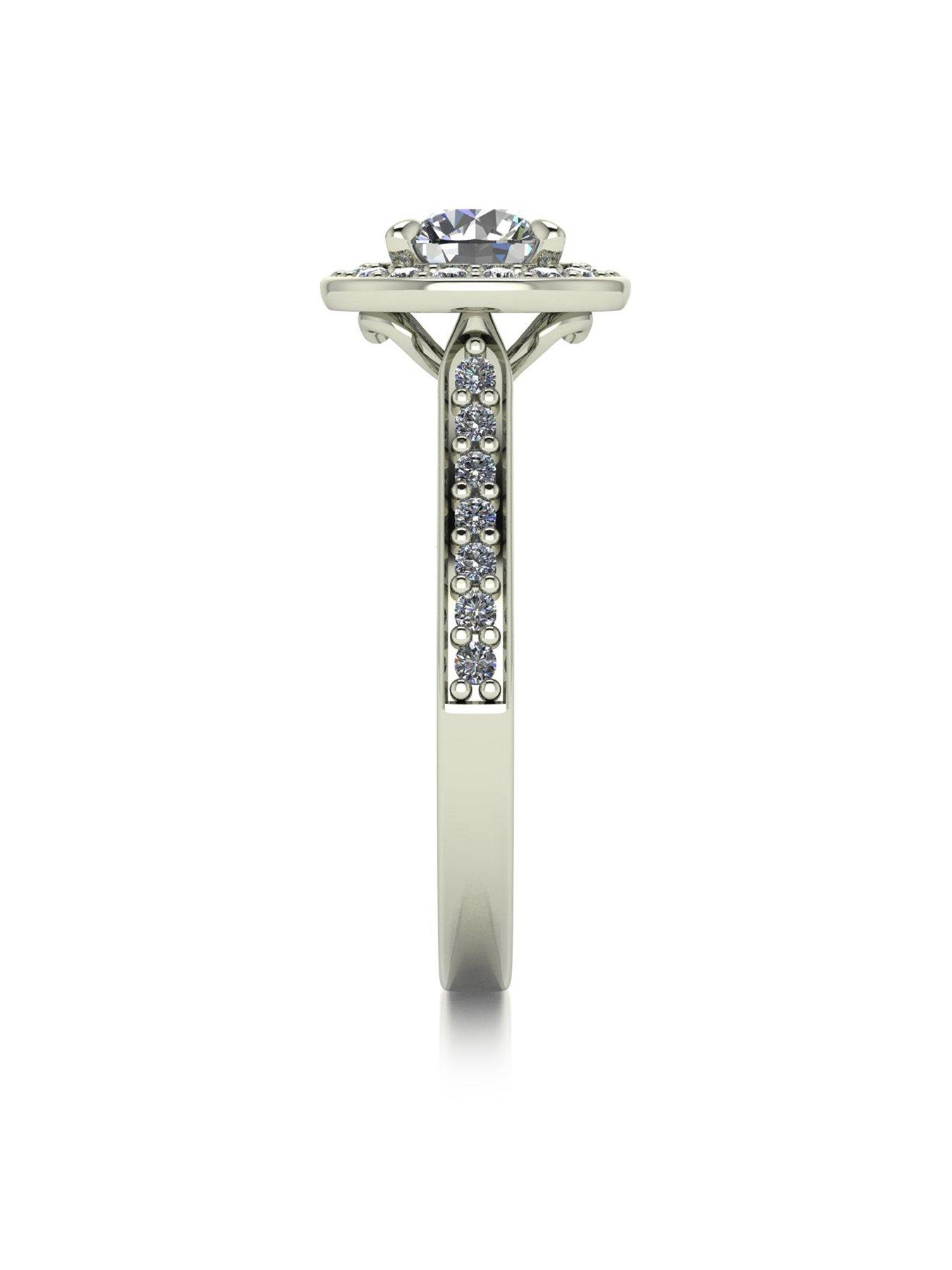 Image 3 of 6 of Moissanite Lady Lynsey L 'Amour Moissanite 9ct White Gold 1.10ct Total Halo Solitaire Ring