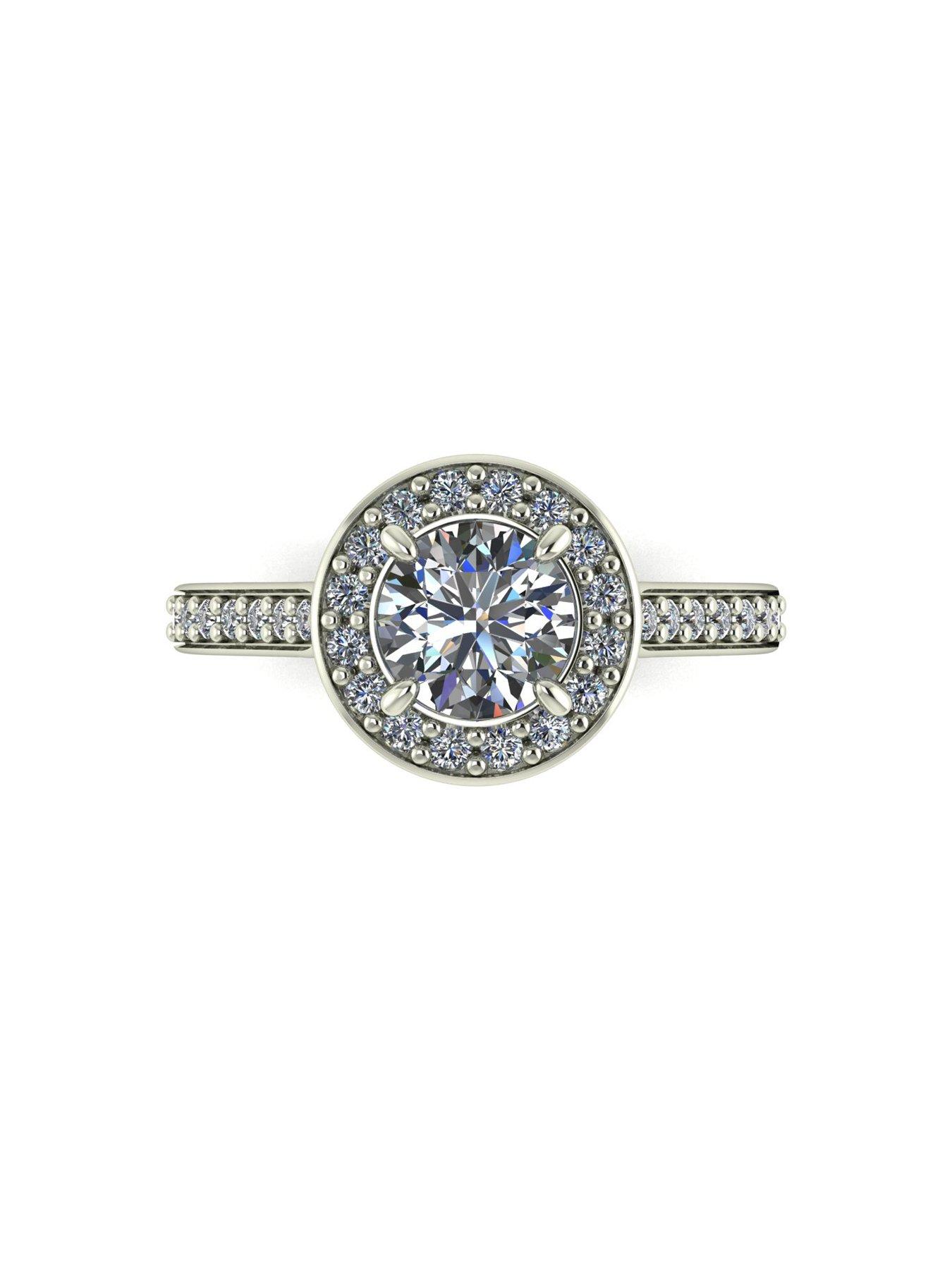 Image 4 of 6 of Moissanite Lady Lynsey L 'Amour Moissanite 9ct White Gold 1.10ct Total Halo Solitaire Ring