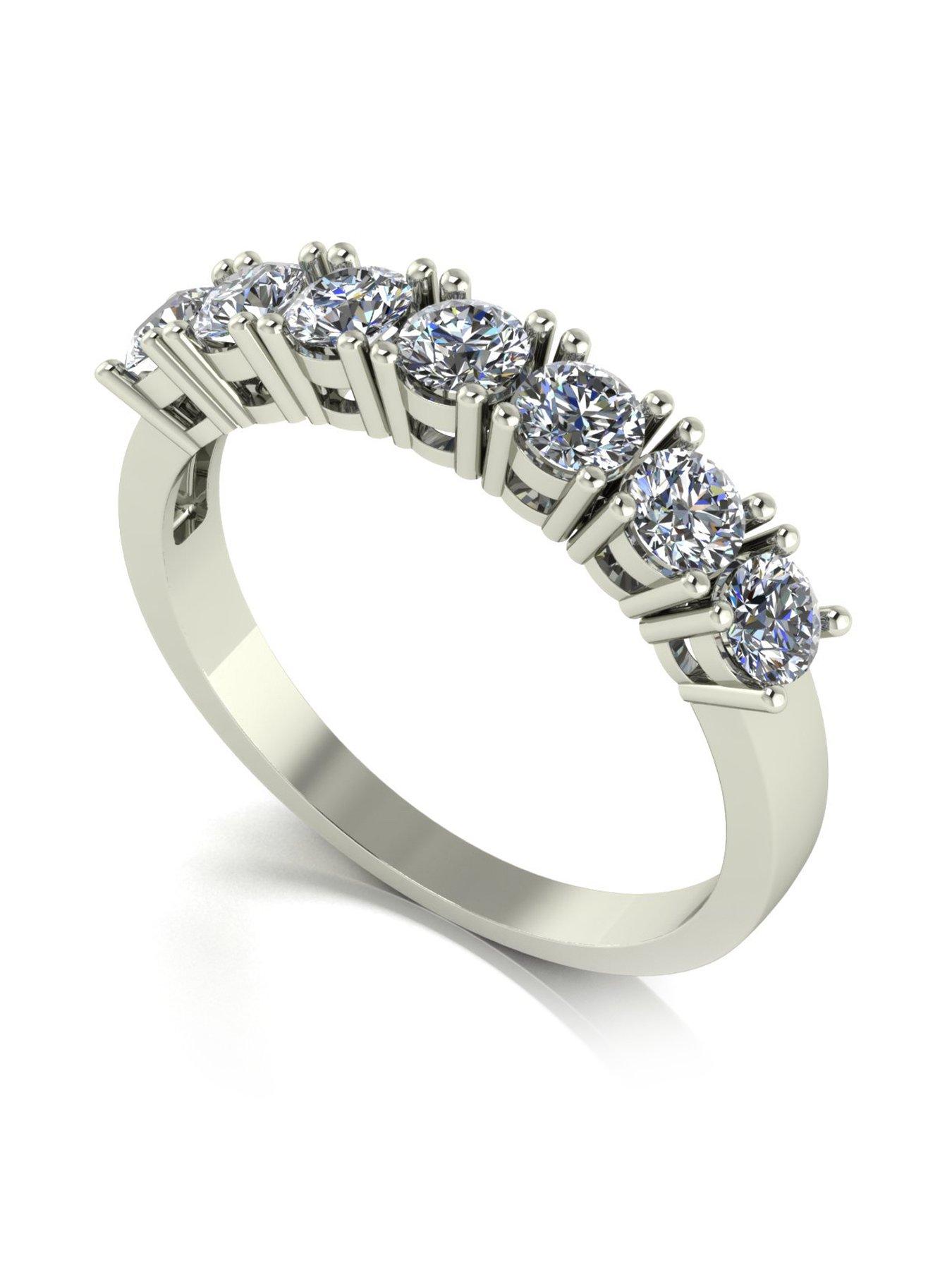 Product photograph of Moissanite Platinum 7 Stone 1ct Total Eternity Ring from very.co.uk
