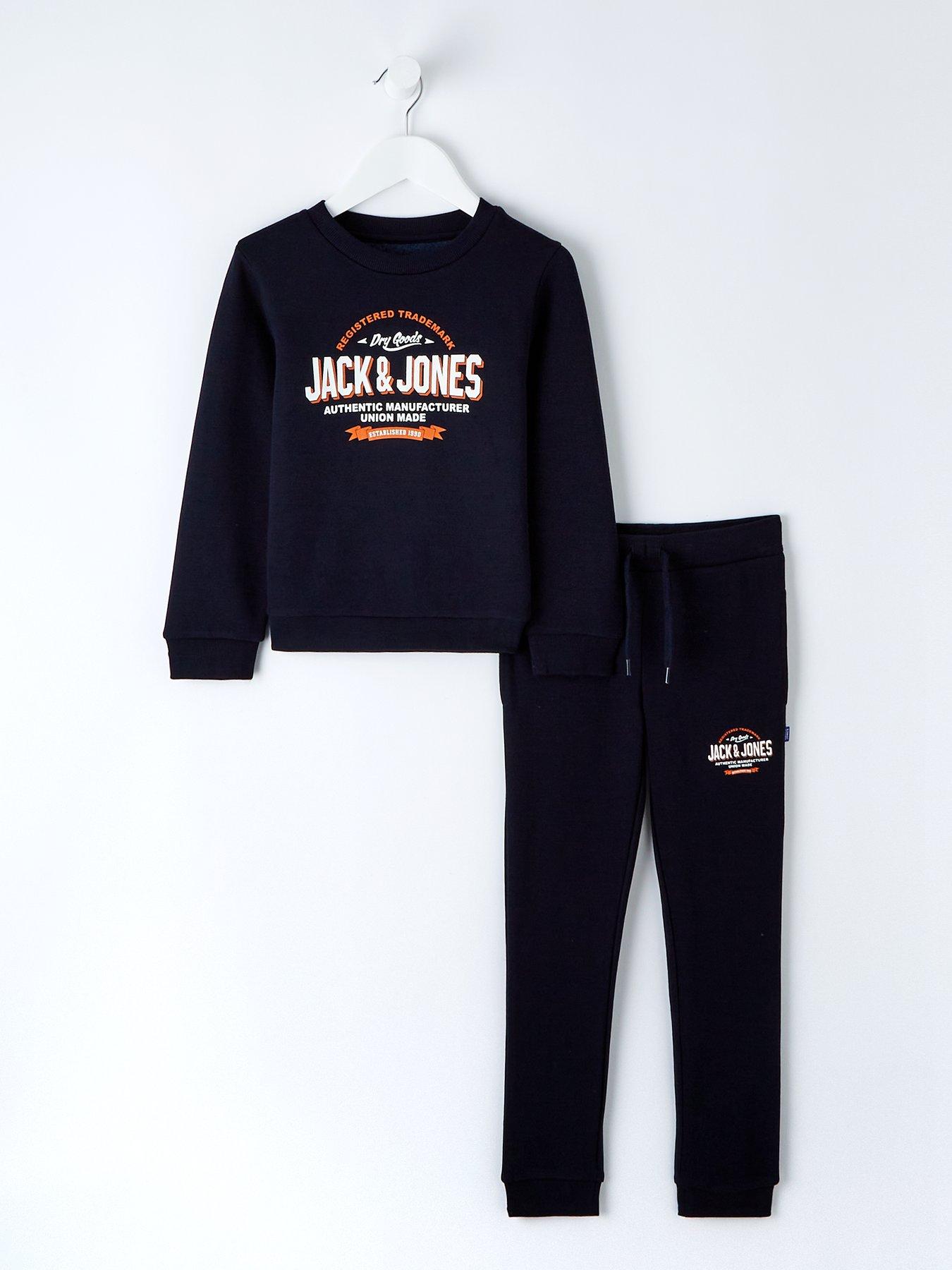 undefined Younger Boys Logo Sweat Top And Jog Set - Navy Blazer