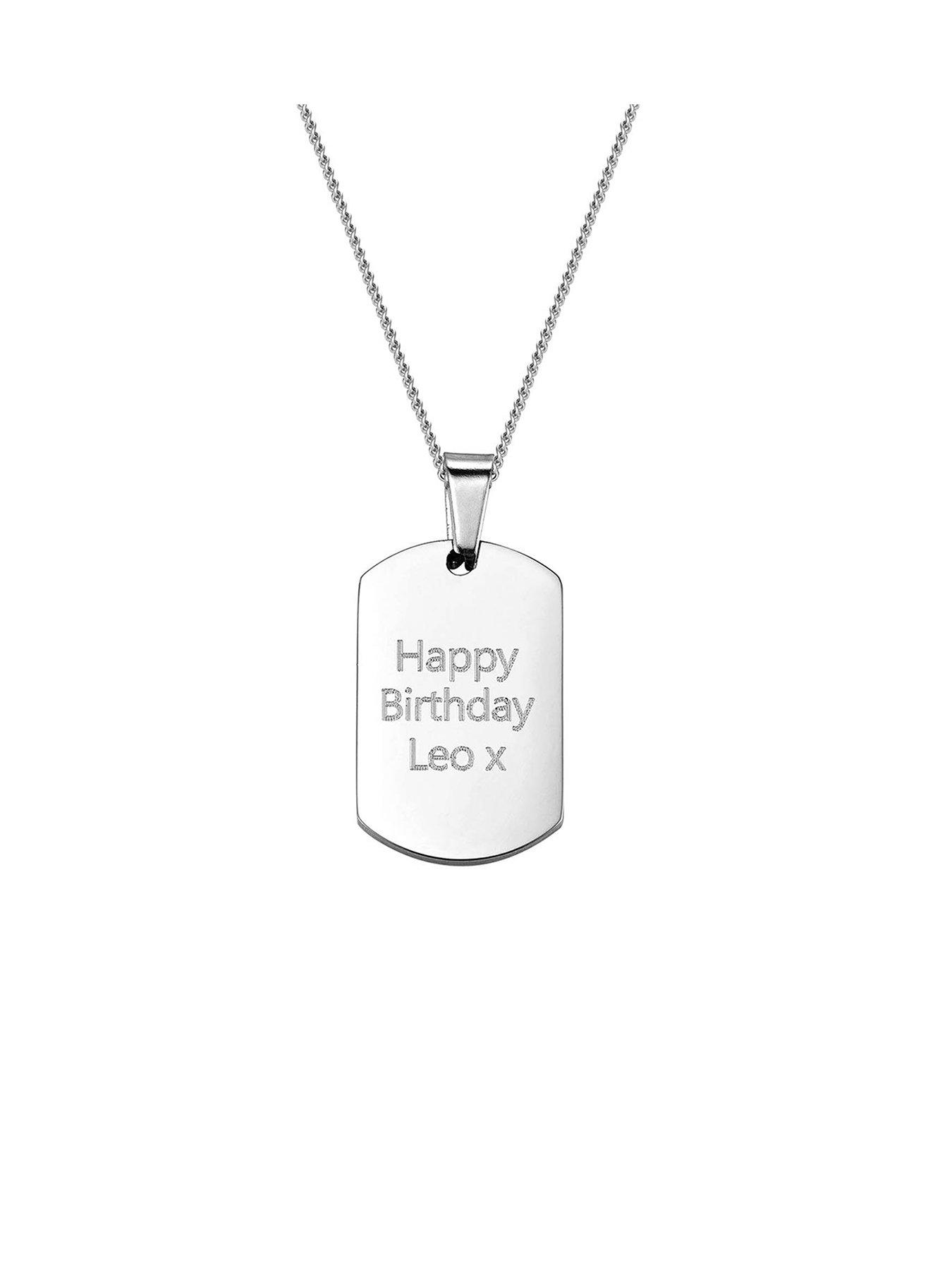 undefined Personalised tag pendant with curb chain