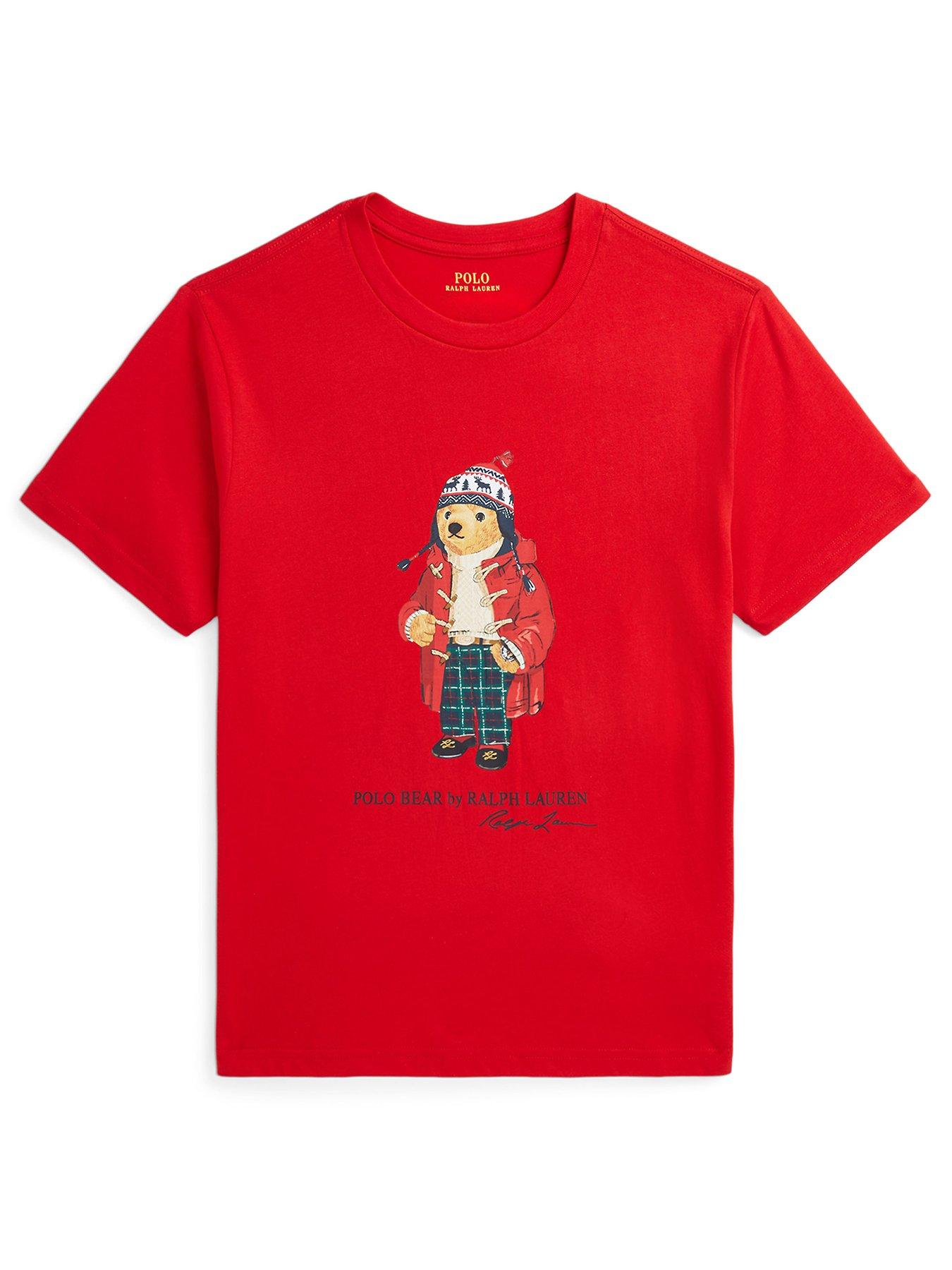 undefined Boys Festive Bear T-Shirt - Red