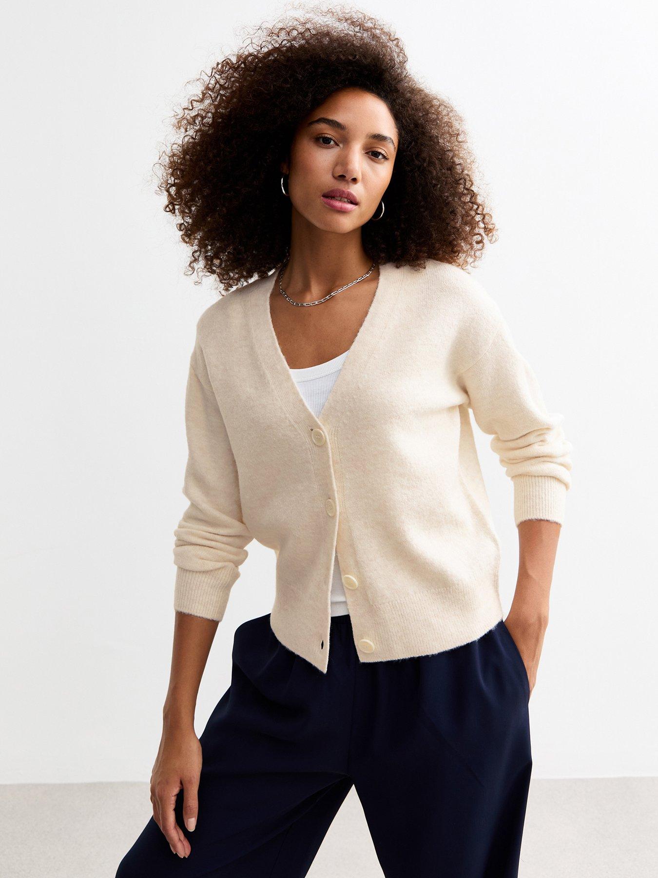 undefined Button Knit Cardigan - Cream