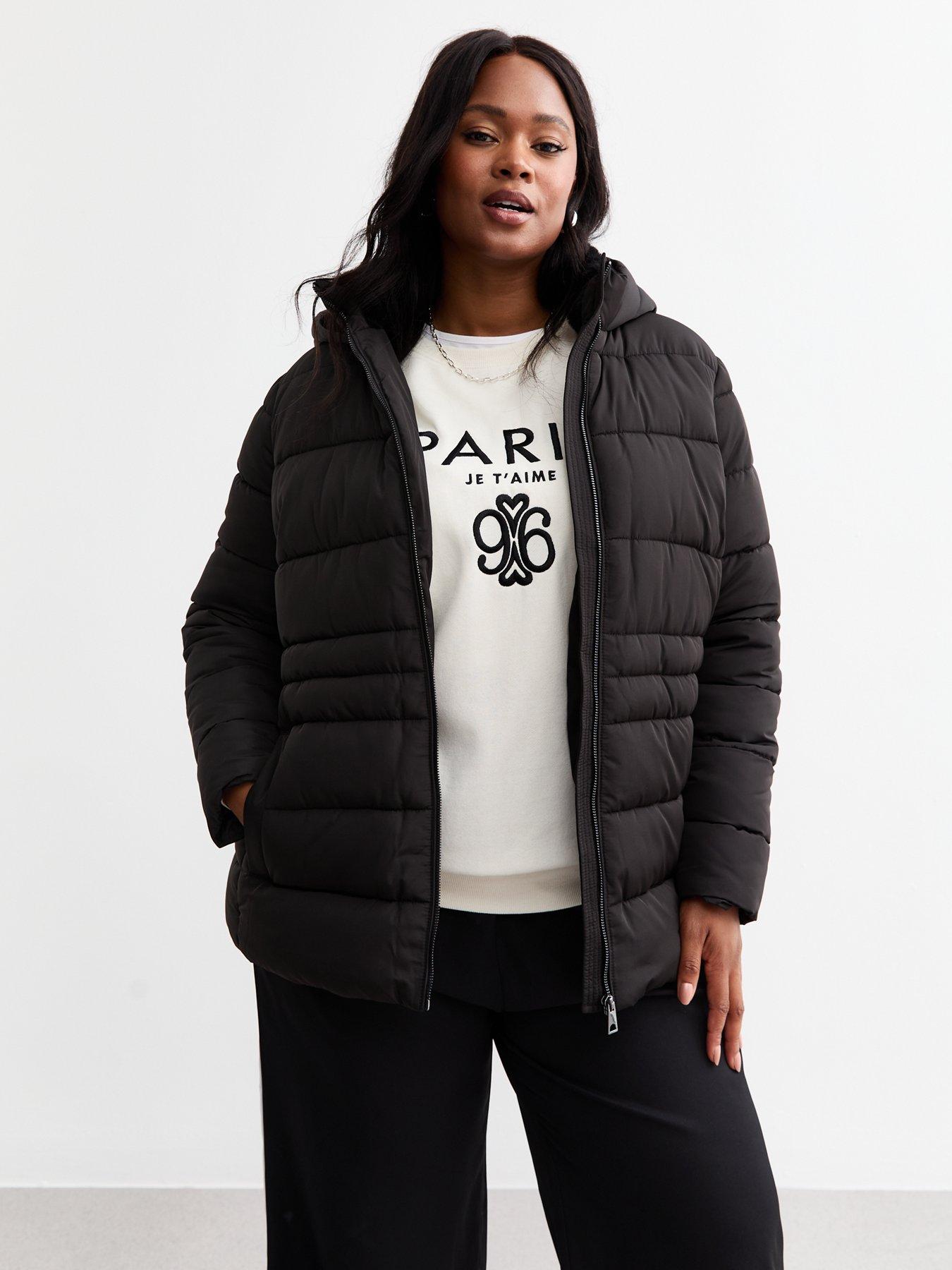 New Look Curves Black Puffer Jacket Very