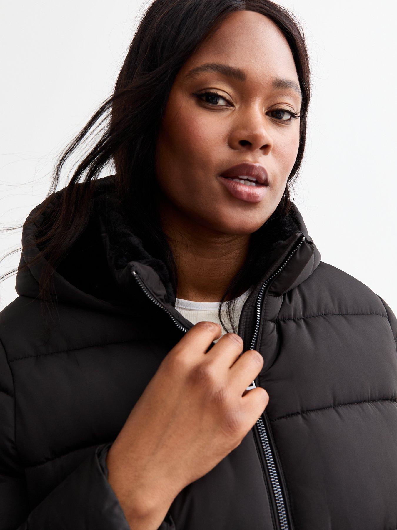 New Look Curves Black Puffer Jacket Very