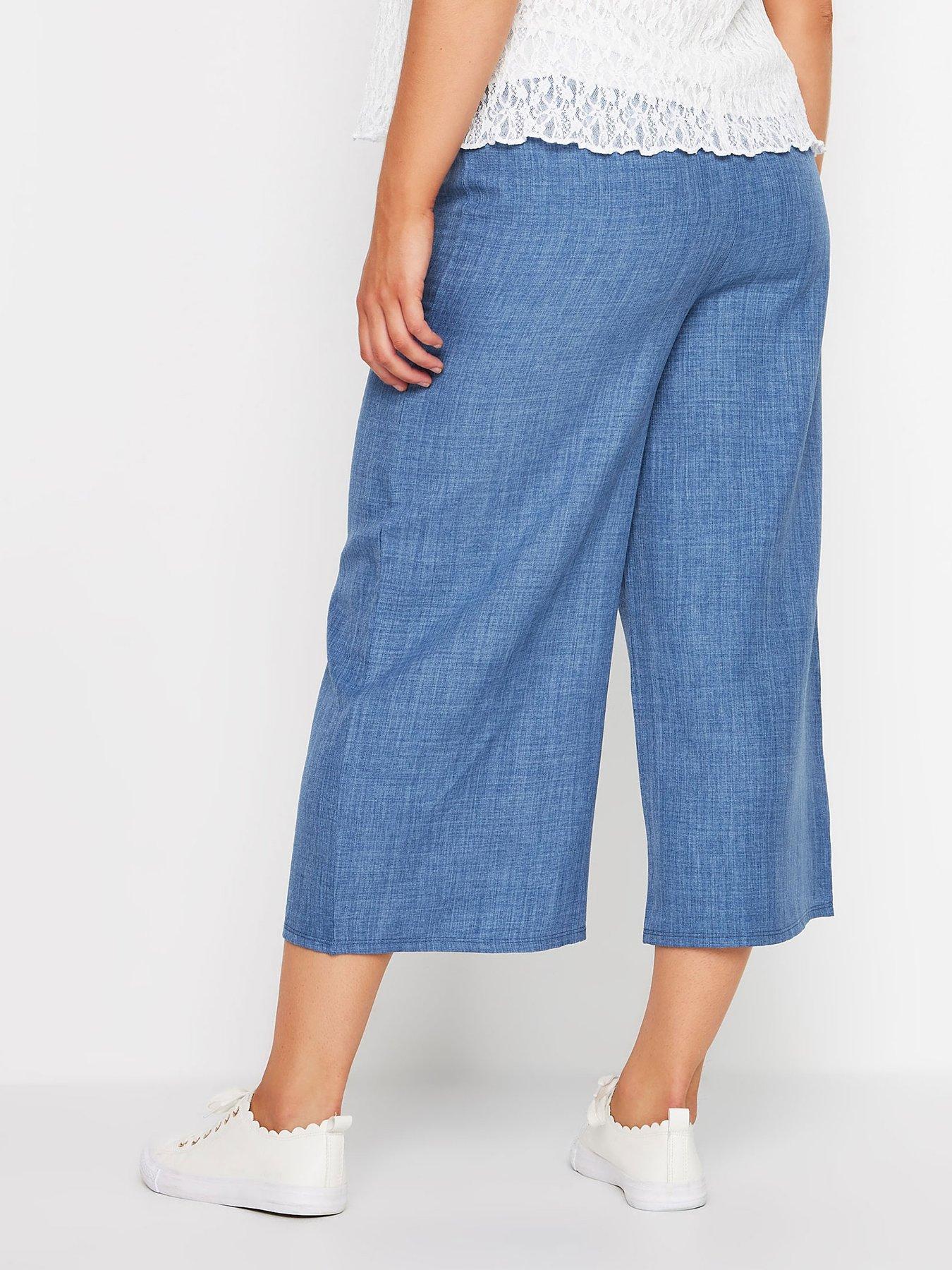 Image 2 of 4 of M&Co Linen Look Culottes - Blue