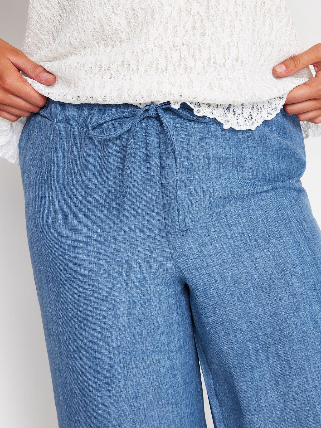 Image 4 of 4 of M&Co Linen Look Culottes - Blue