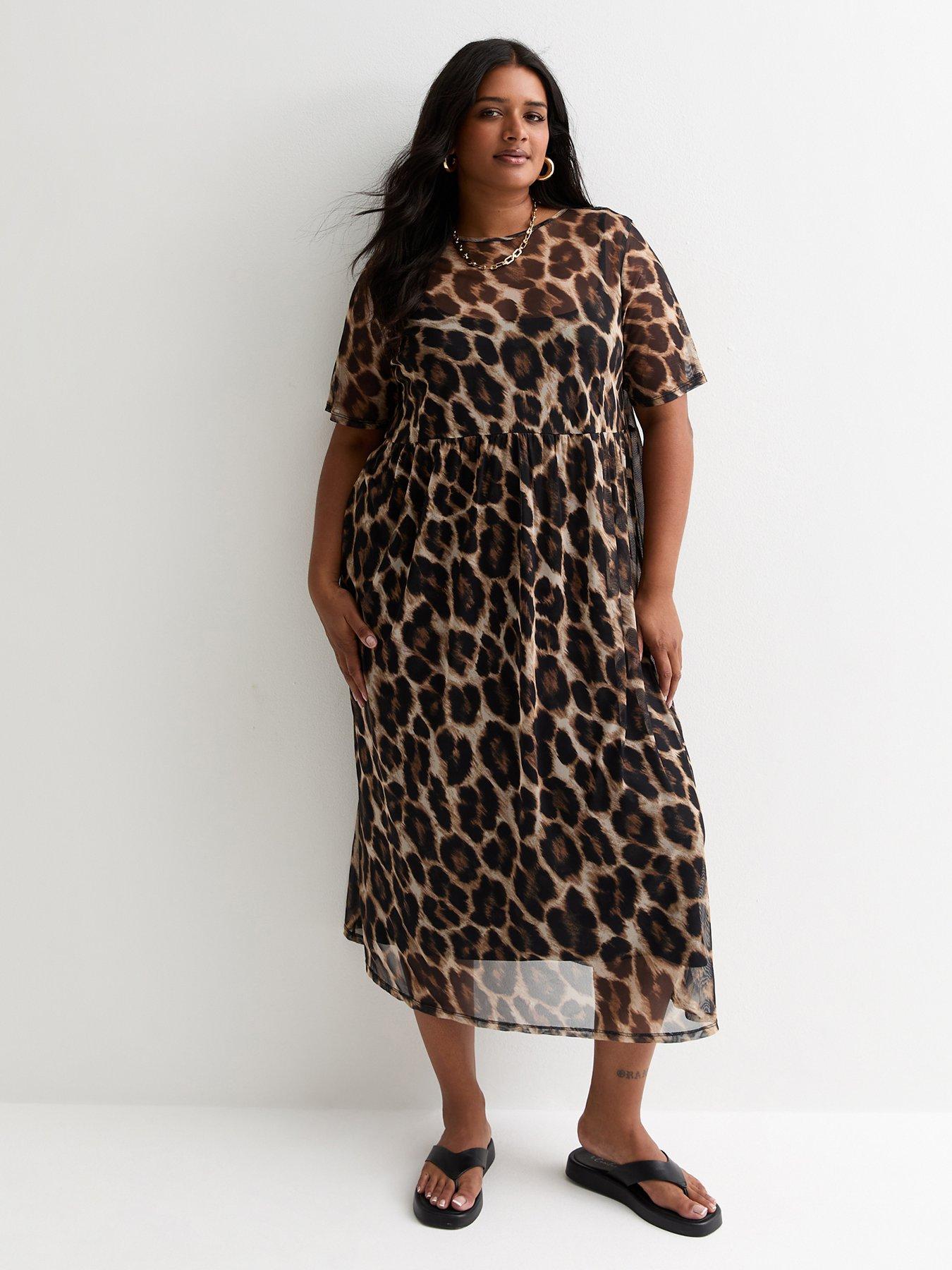 Smocked Leopard Midi Cami Dress main image 0