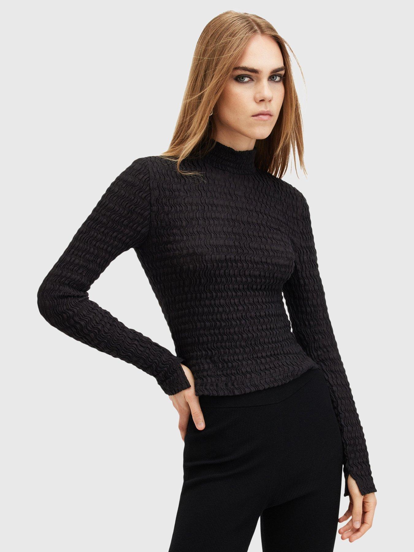 undefined Connie Francesco Long Sleeve Top - Black