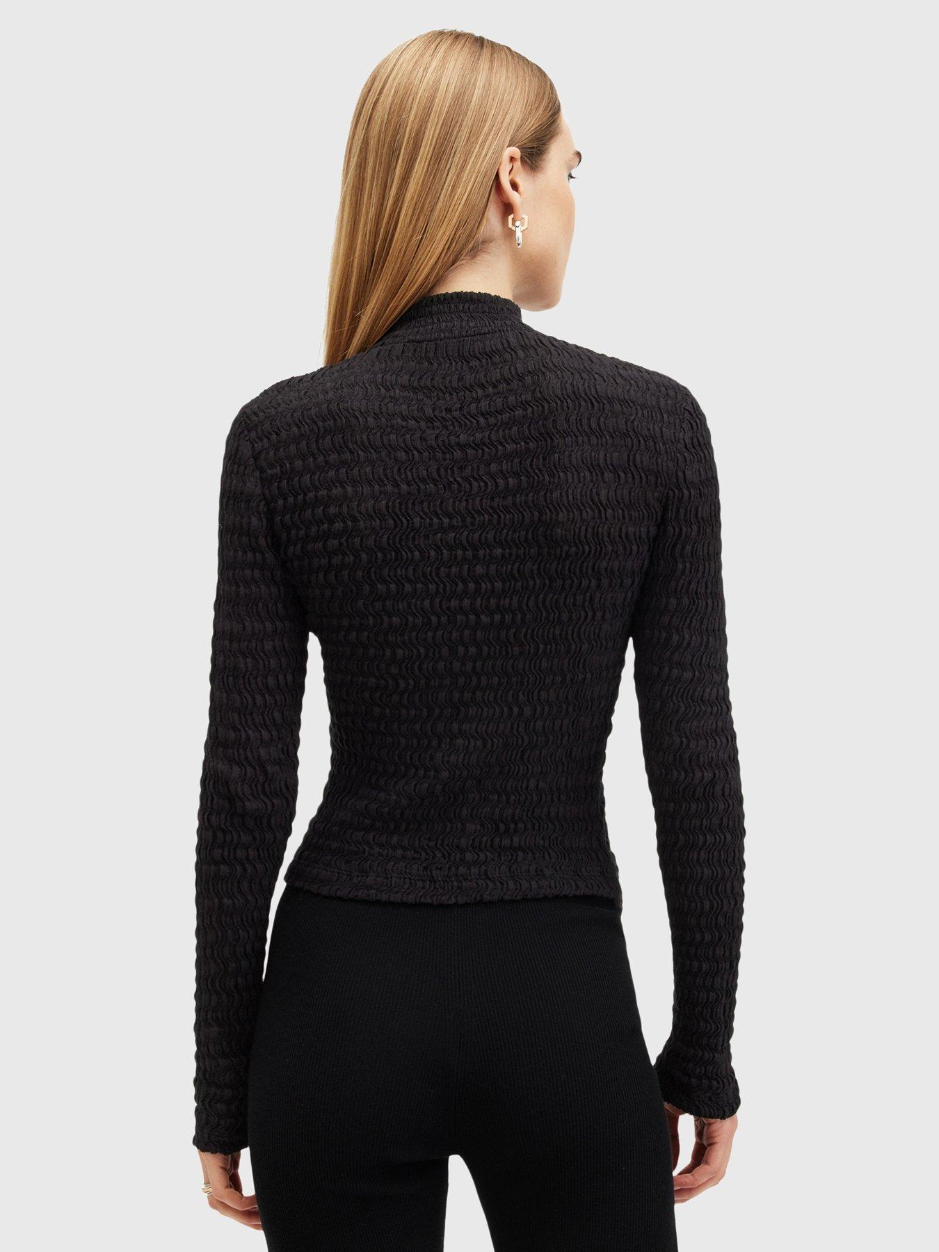 AllSaints Connie Francesco Long Sleeve Top - Black | Very