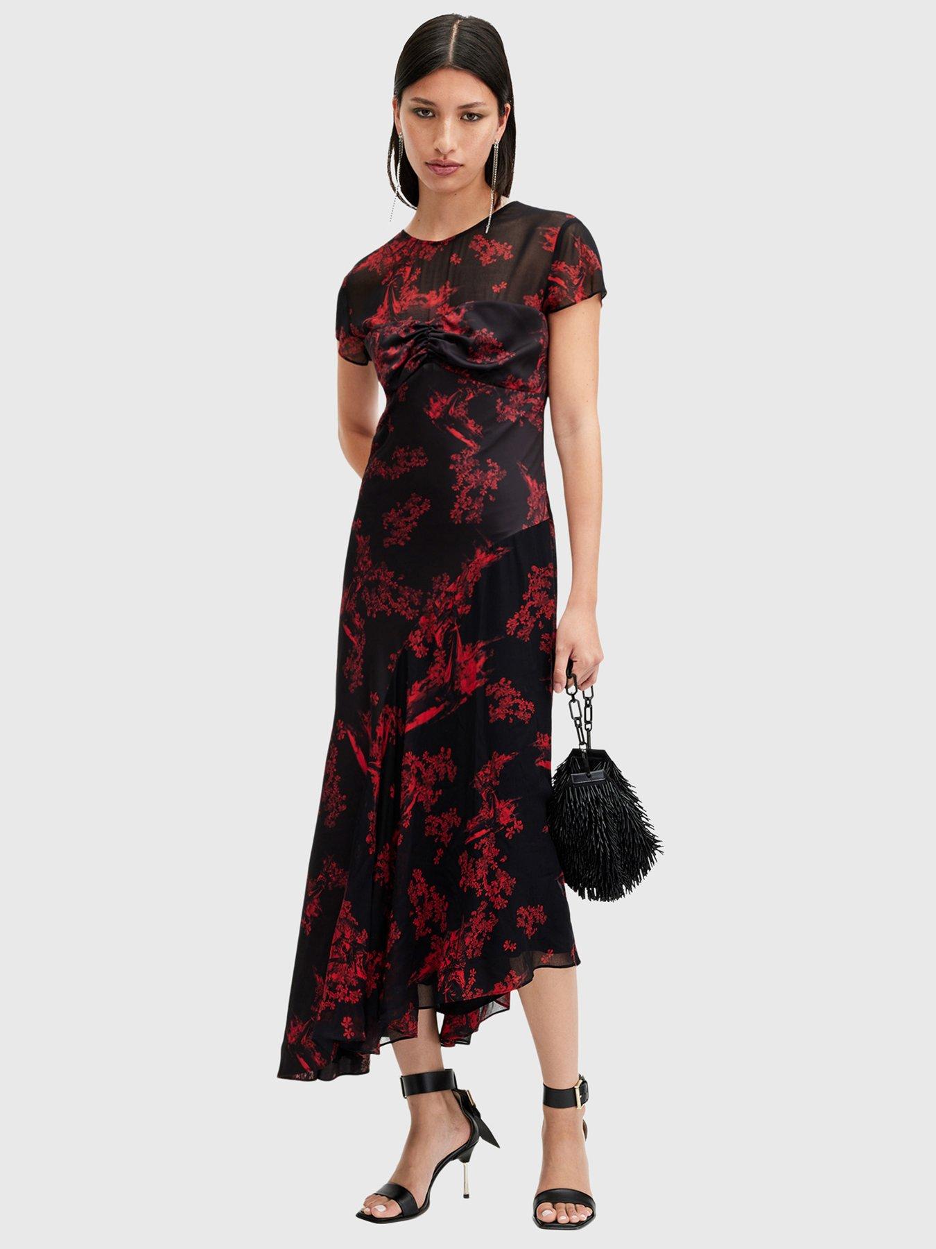 undefined Tasha Midi Dress - Red