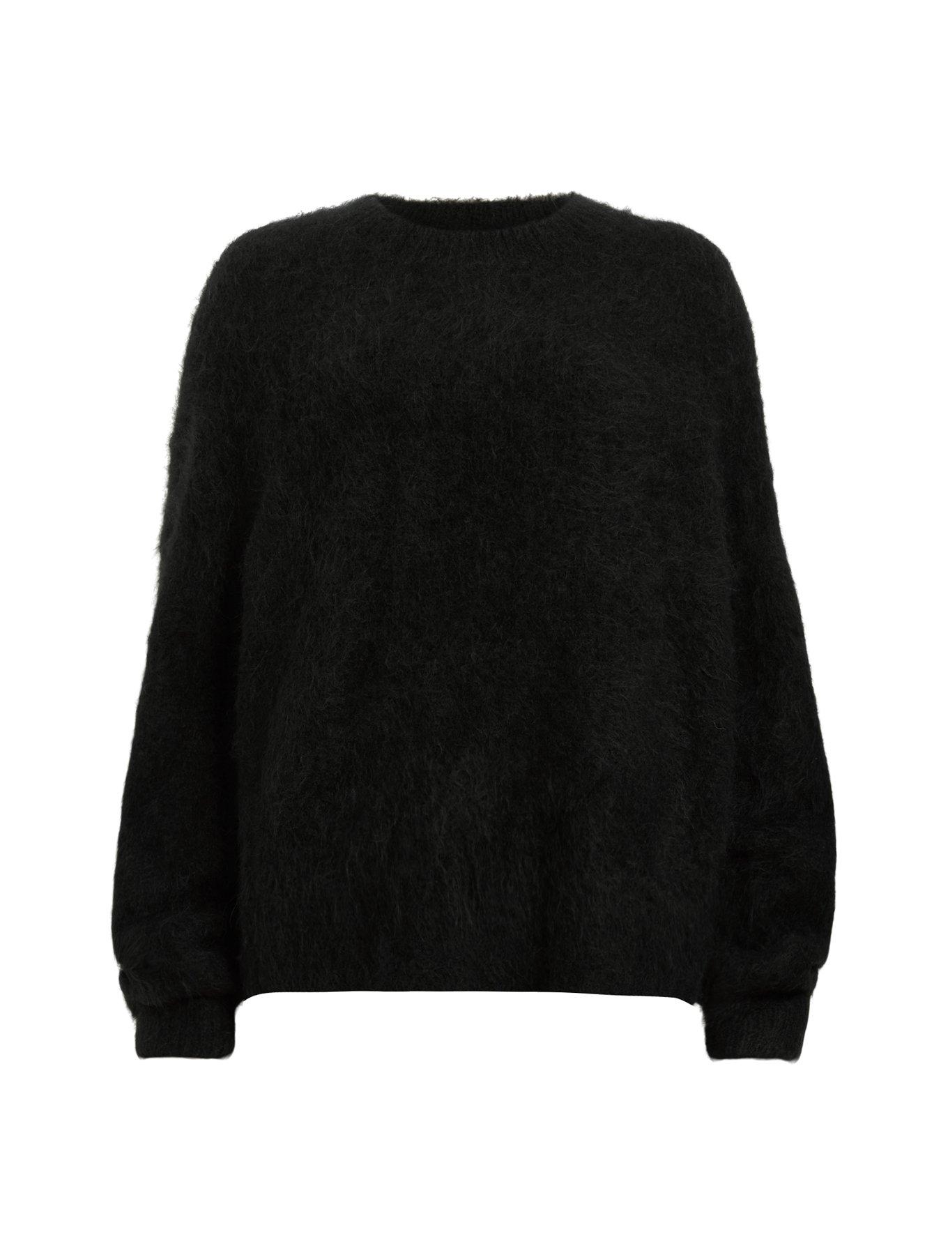 AllSaints Vortex Crew Neck Relaxed Fit Jumper Black Very