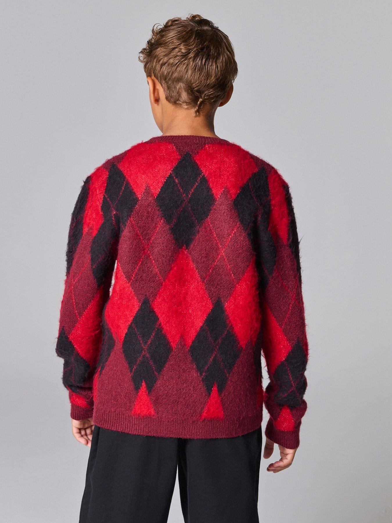 smALLSAINTS All Saints Boys Argyle Jumper - Red | Very