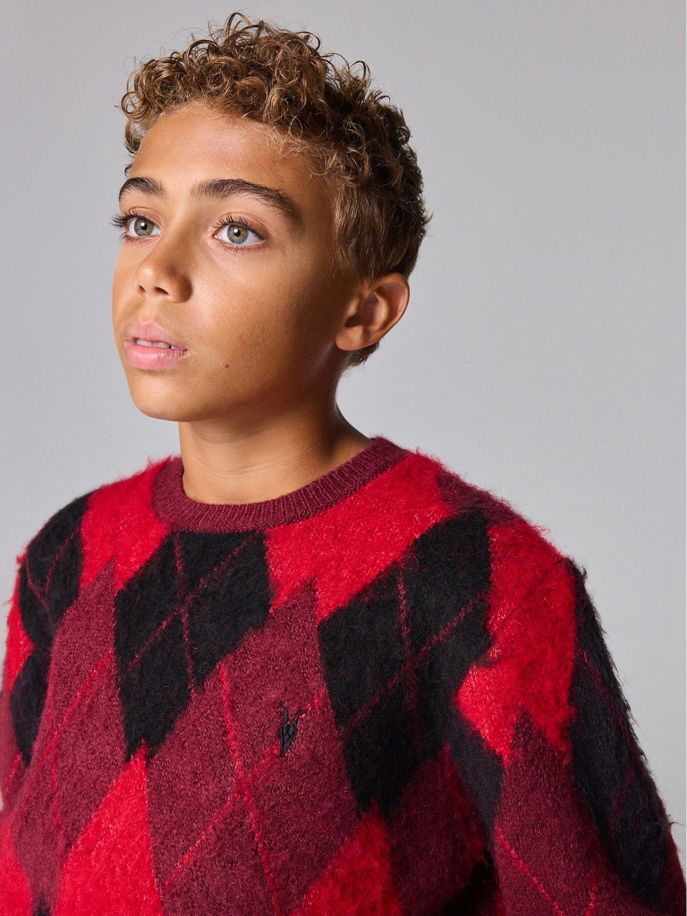 smALLSAINTS All Saints Boys Argyle Jumper - Red | Very