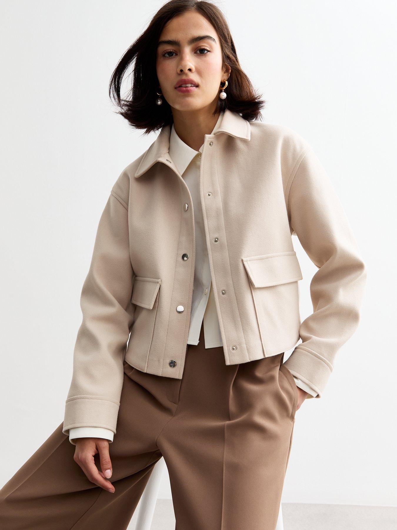 Cropped shacket clearance