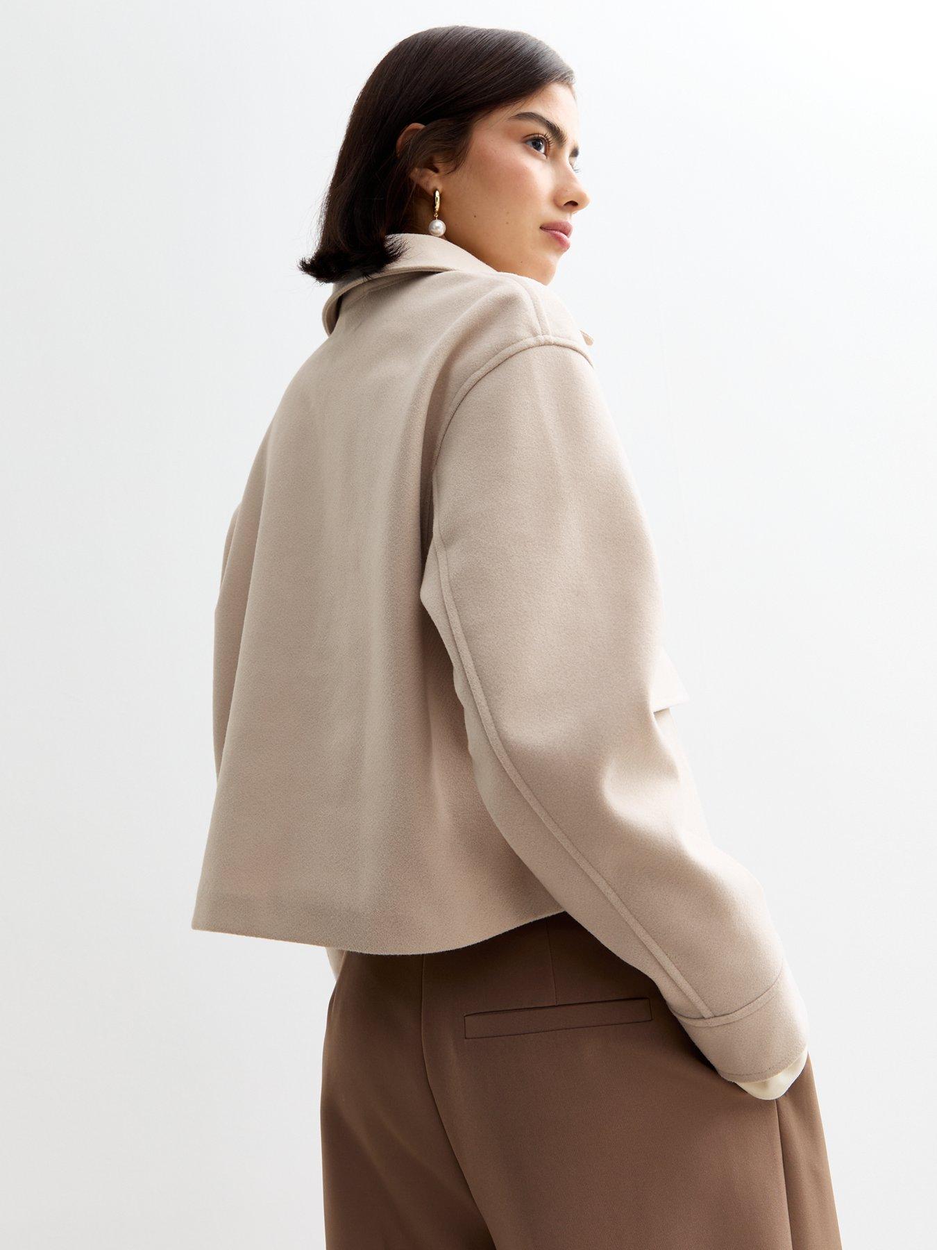 New Look Stone Cropped Shacket | Very.co.uk