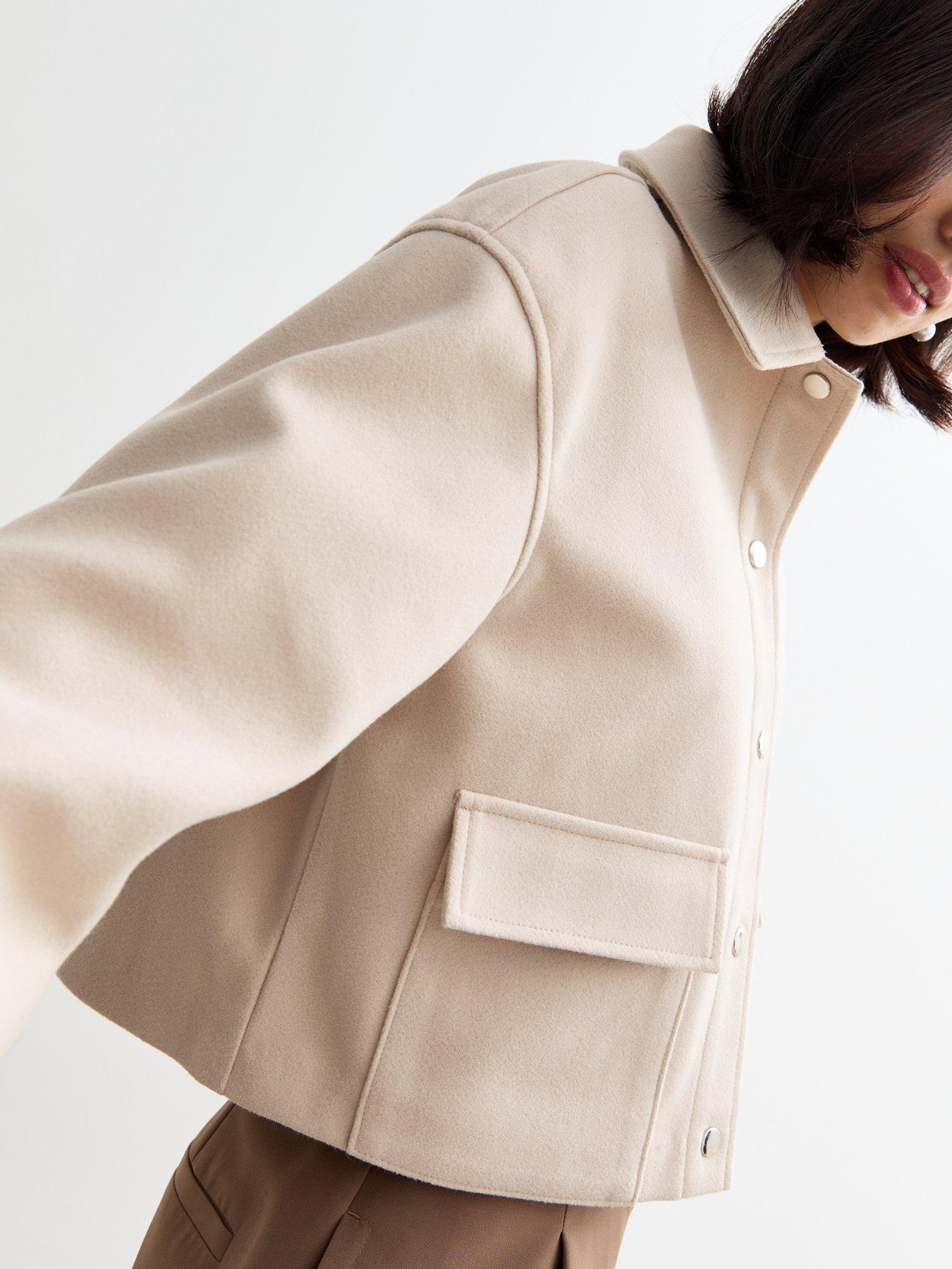New Look Stone Cropped Shacket | Very.co.uk